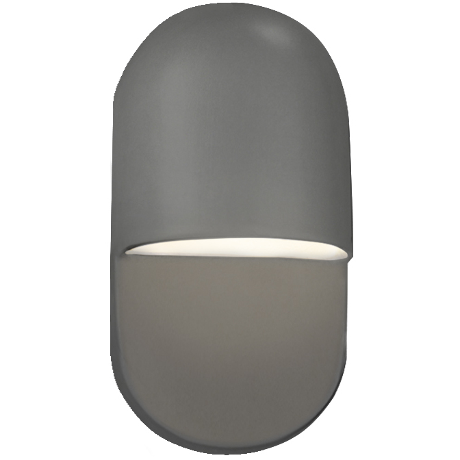 Ambiance Collection - Capsule LED 10 inch Gloss Grey Outdoor Wall Sconce, Form+Finish+Function