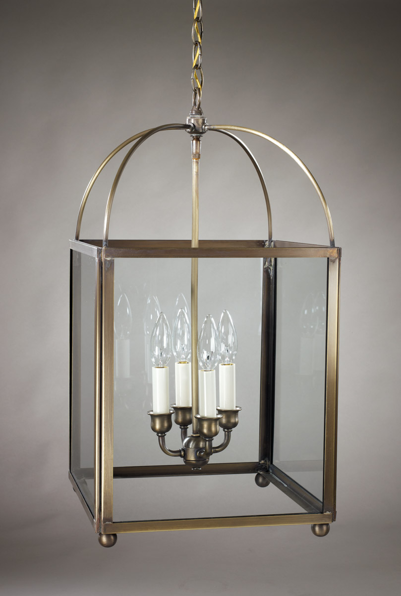 Foyer 4 Light 12.75 inch Dark Brass Chandelier Ceiling Light in Clear Seedy Glass