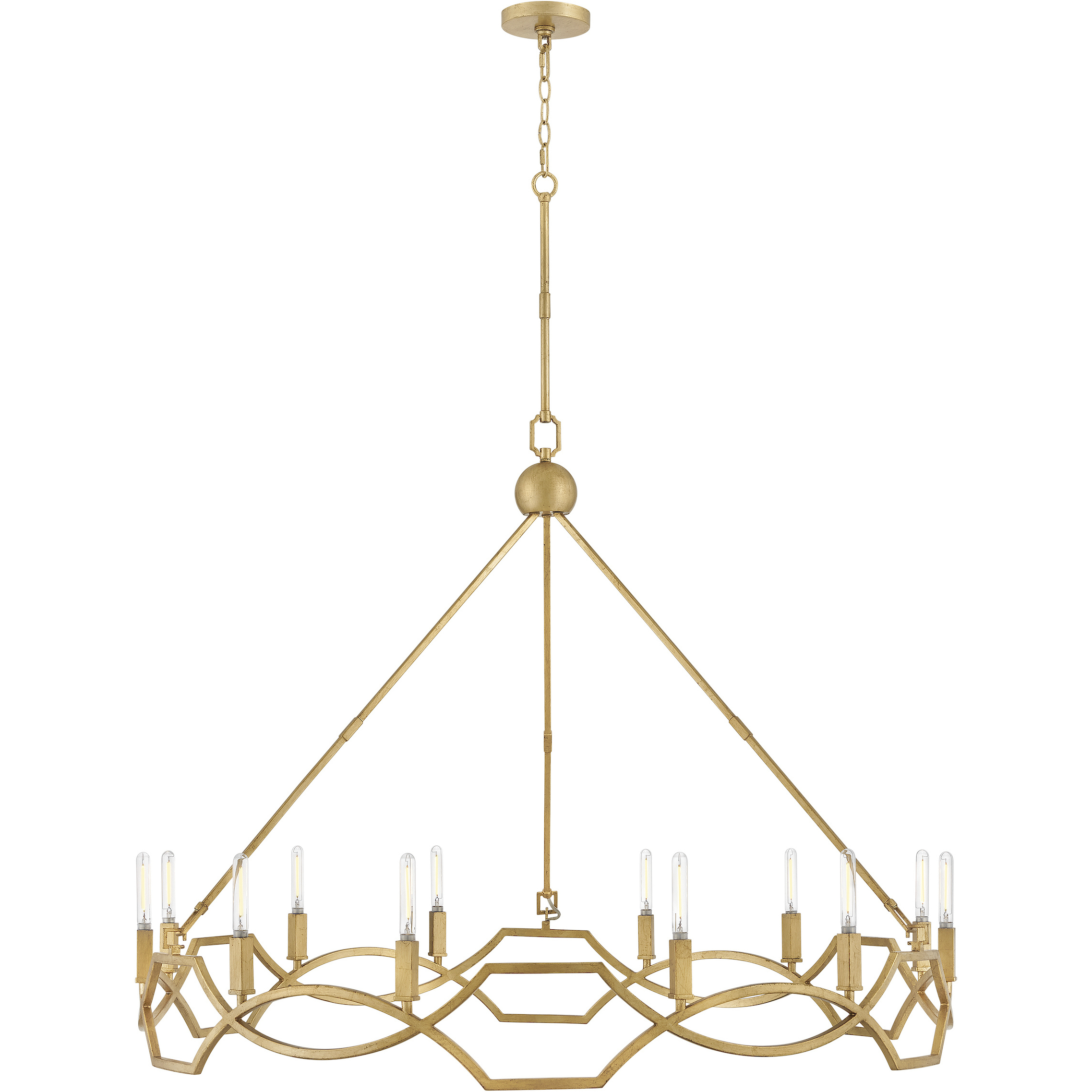 Leona 12 Light 45 inch Distressed Brass Chandelier Ceiling Light