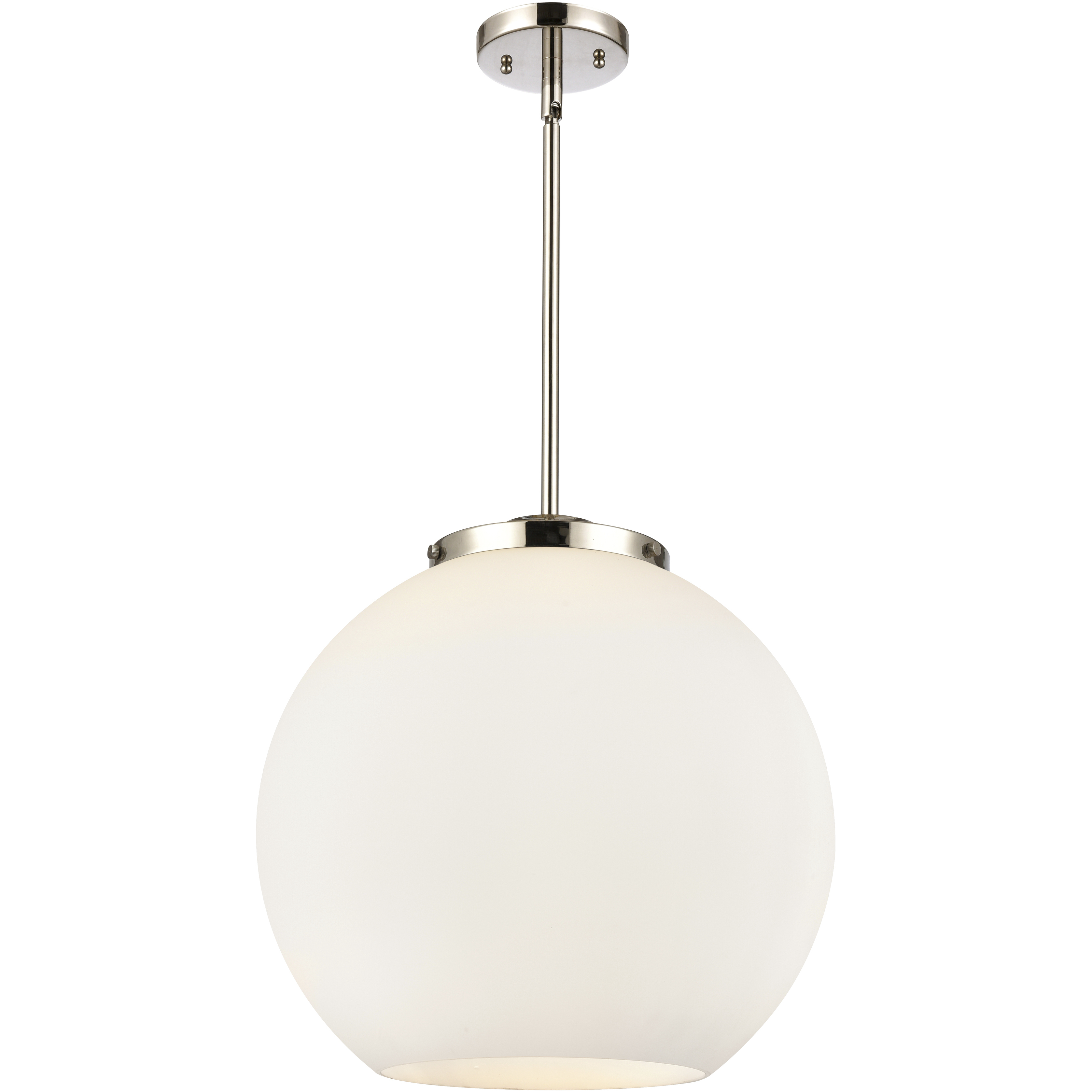 Ballston Athens LED 15.75 inch Polished Nickel Statement Pendant Ceiling Light in Matte White