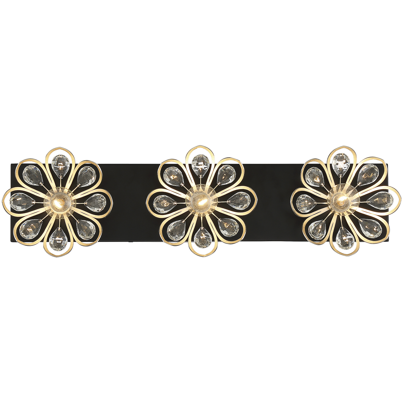 Poppy 3 Light 23 inch Matte Black with Satin Nickel Bathroom Vanity Light Wall Light in Matte Black/Satin Nickel