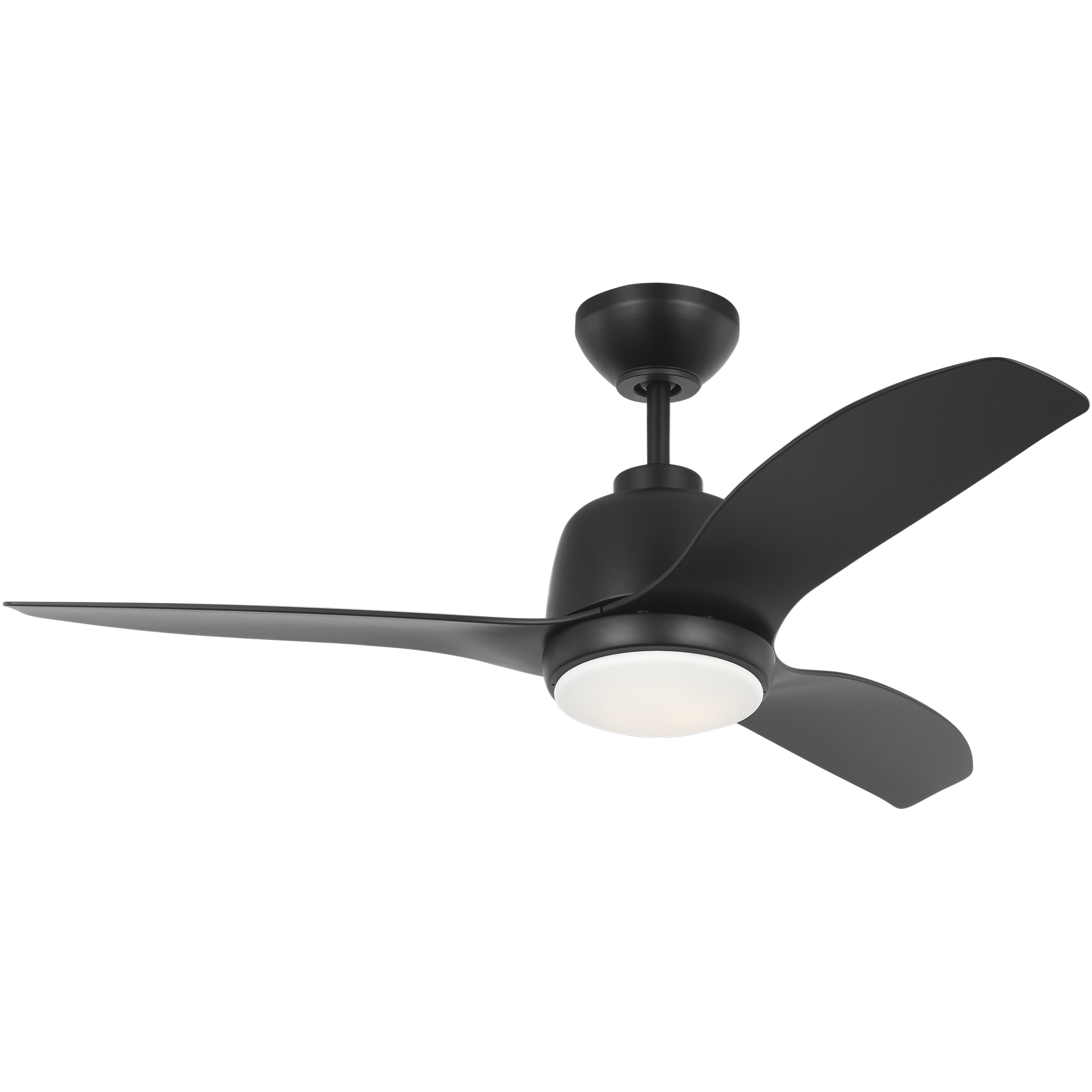Avila 44 inch Midnight Black with Matte White Blades Ceiling Fan