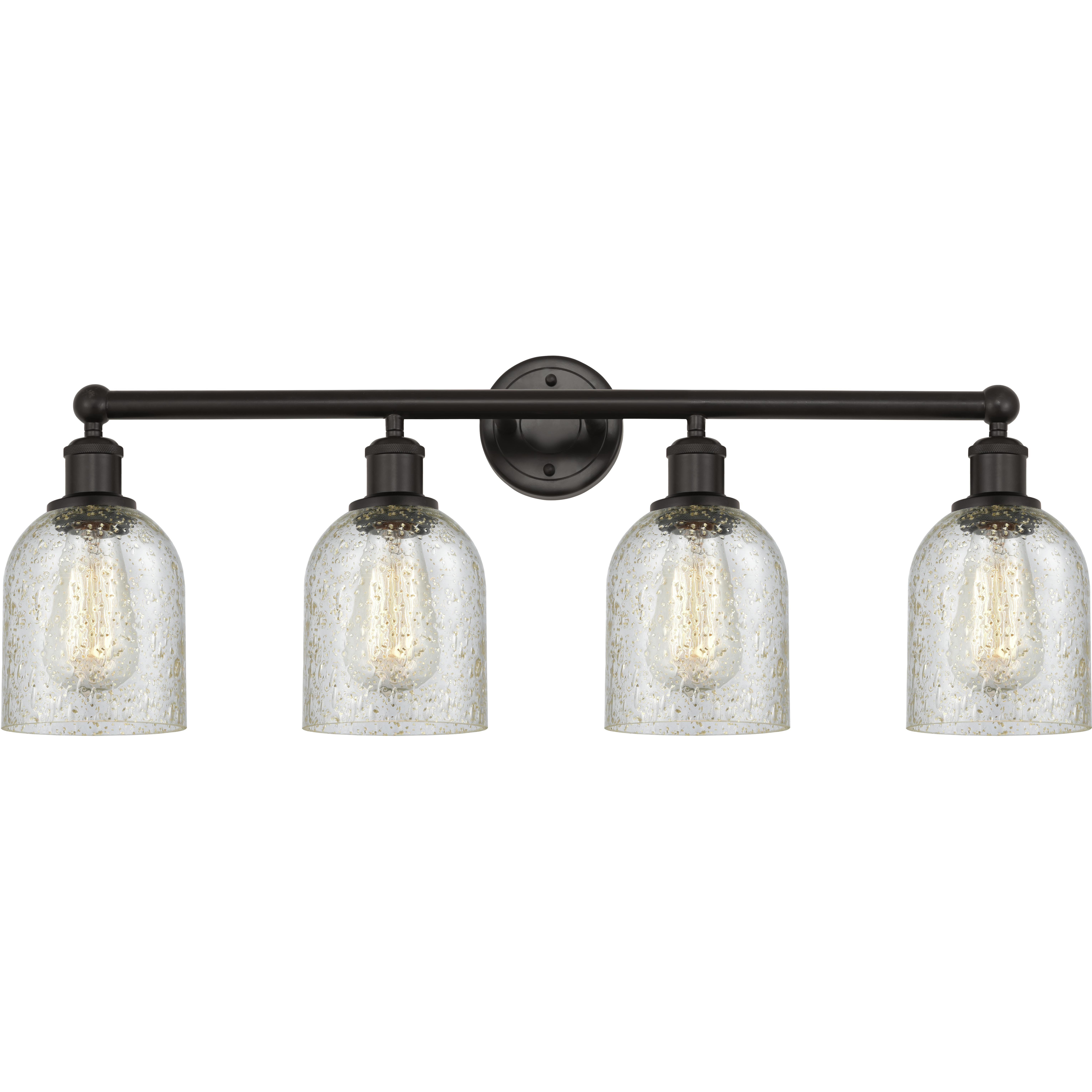 Edison Caledonia 4 Light 32 inch Oil Rubbed Bronze Bath Vanity Light Wall Light in Mica Glass