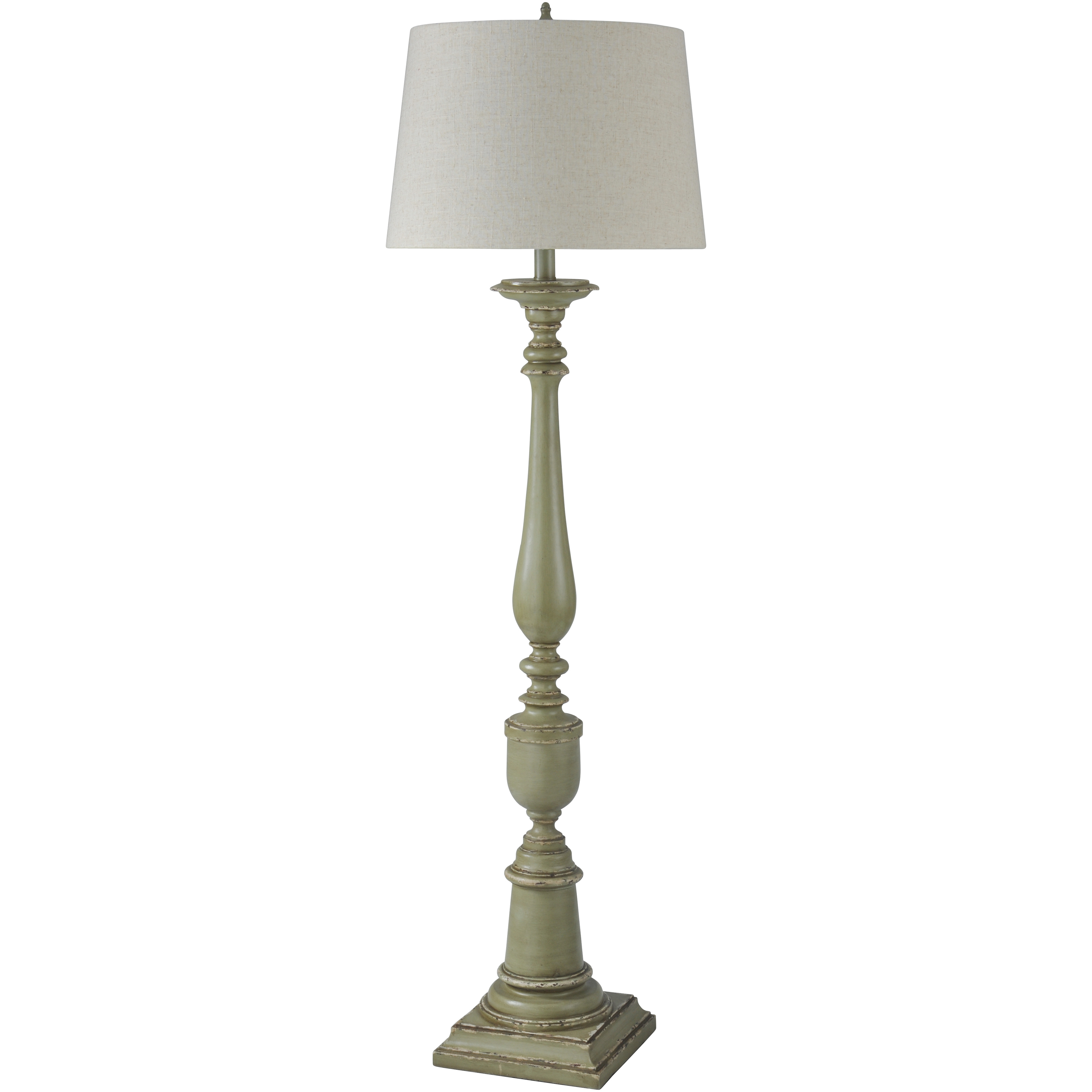 Bourgault 64 inch 150.00 watt Olive Green and Heathered Oatmeal Floor Lamp Portable Light