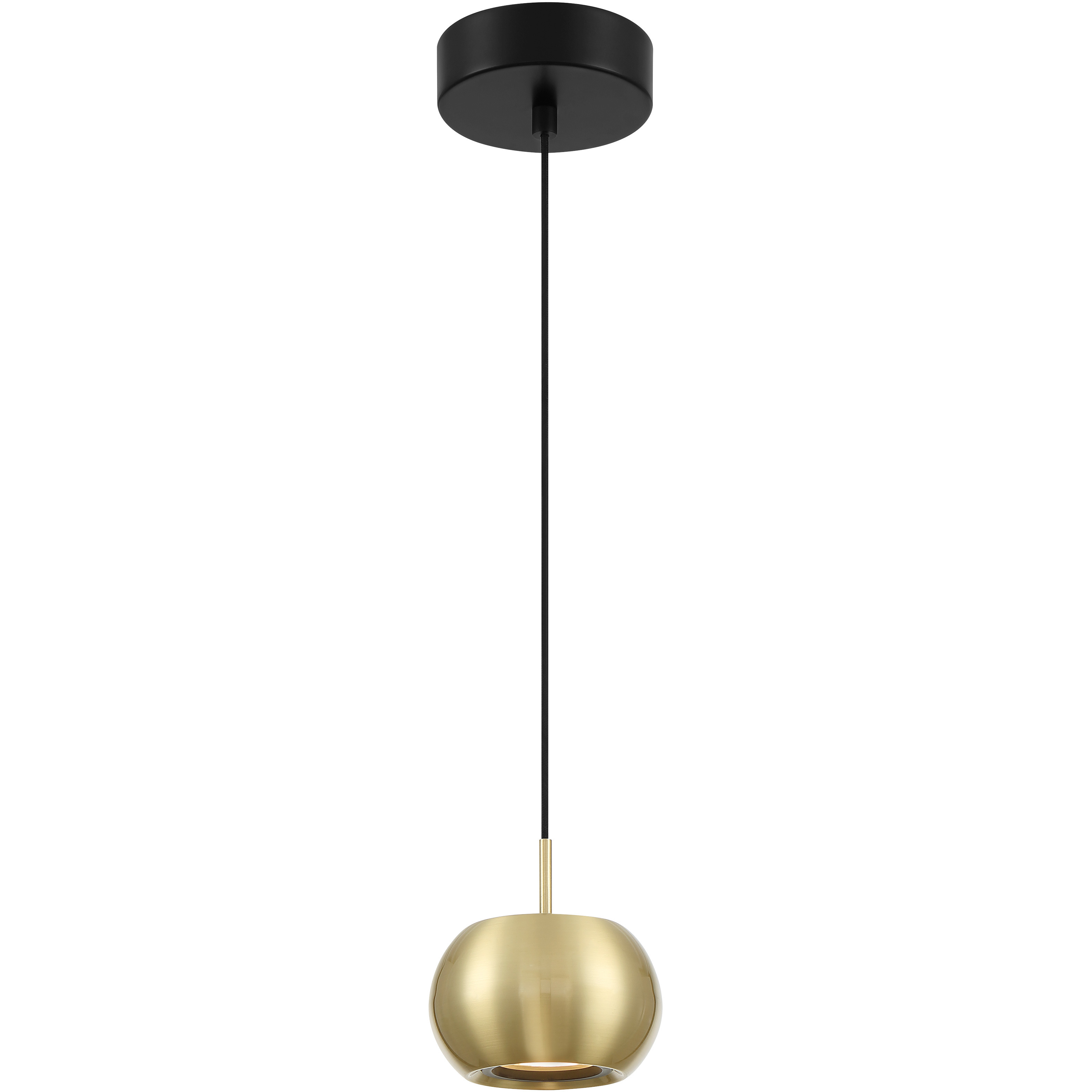 Halo LED 5 inch Coal And Brushed Gold Mini Pendant Ceiling Light