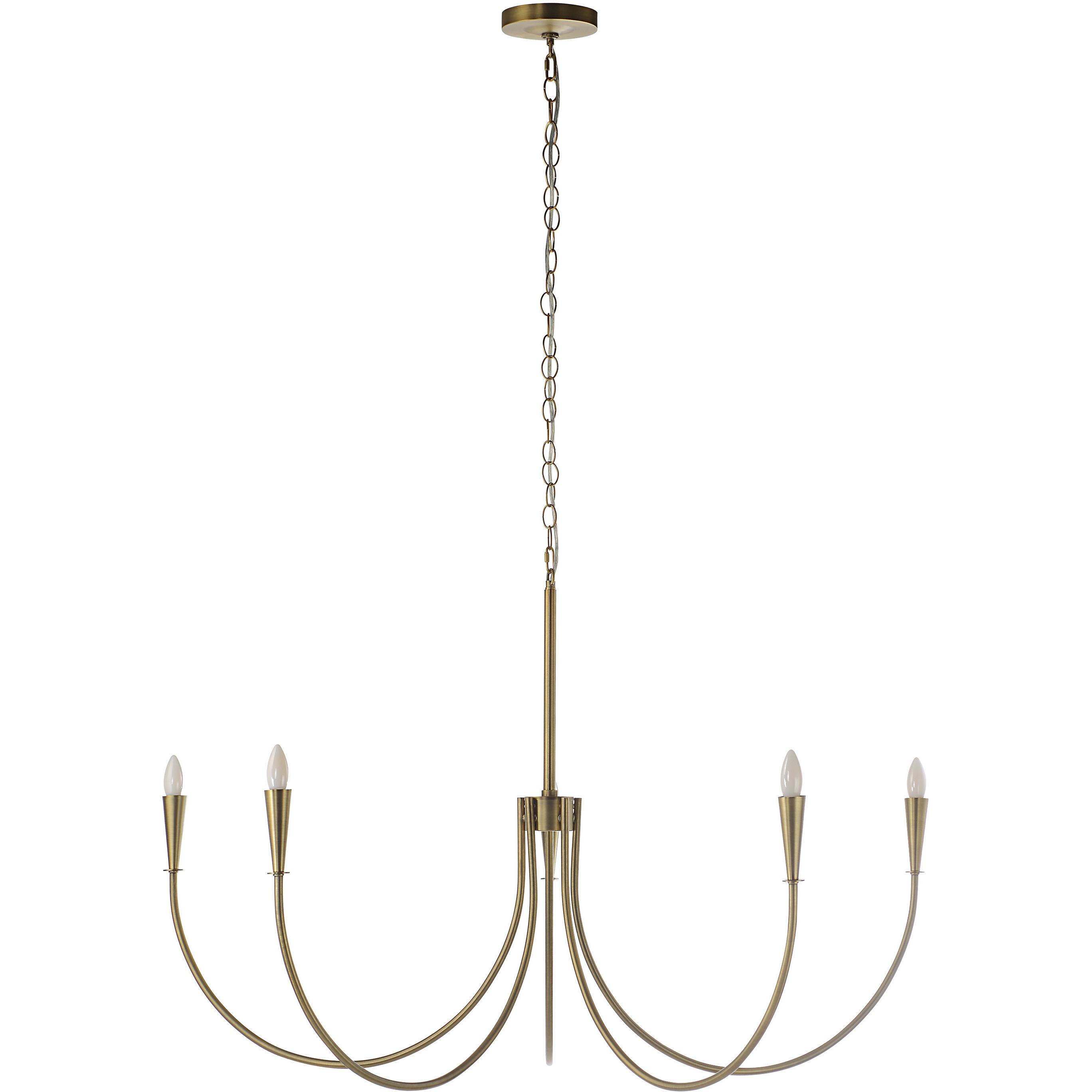 Luzon 5 Light 48 inch Plated Dark Antique Brushed Brass Chandelier Ceiling Light