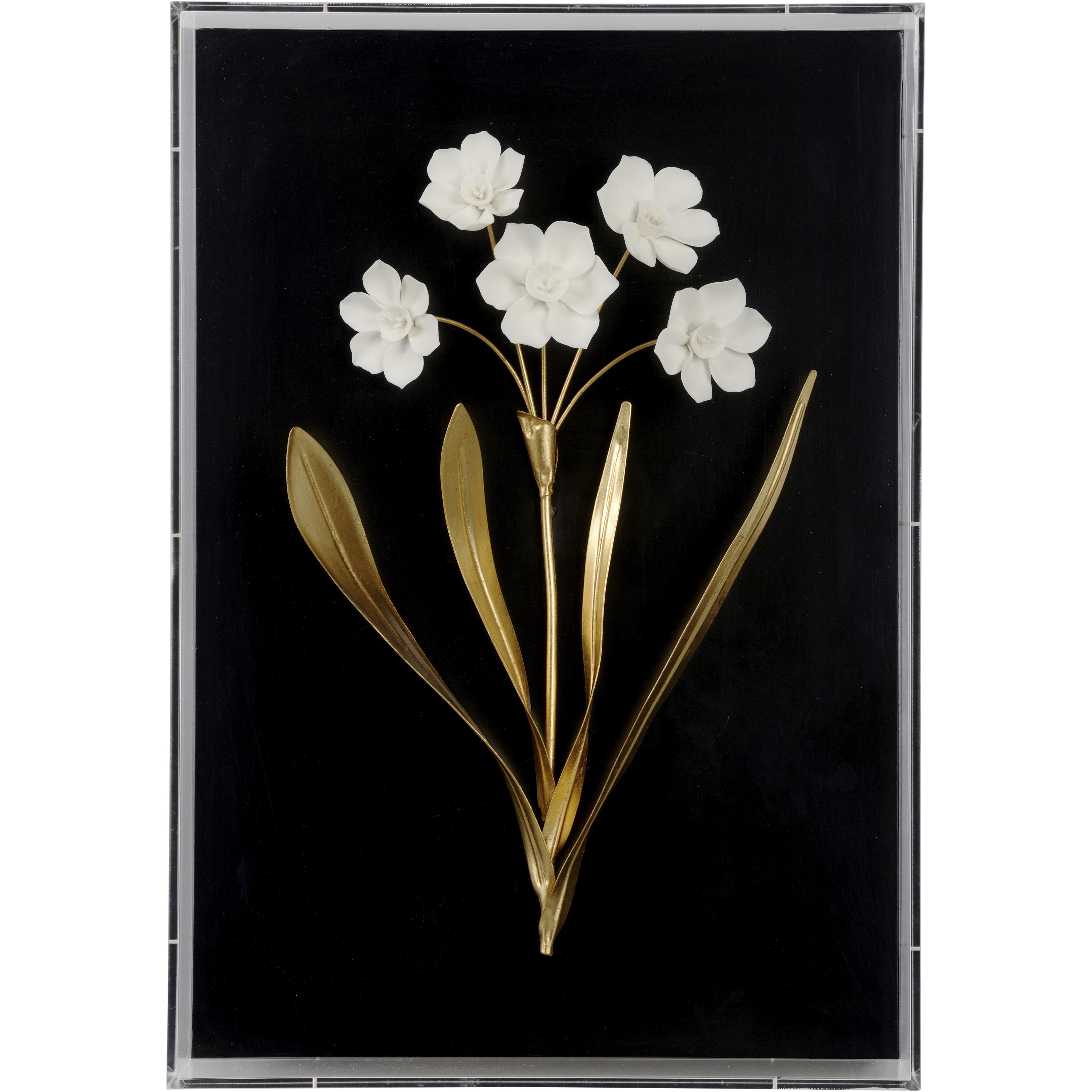 Porcelain Flower Black and White/Cream Wall Art