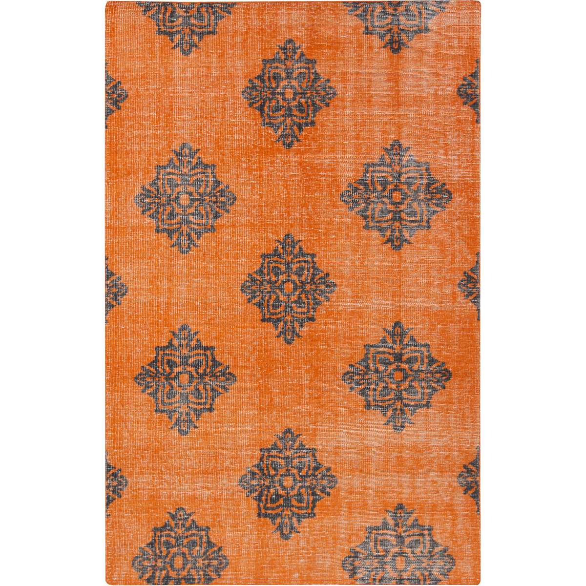 Zahra 102 X 66 inch Orange and Black Area Rug, Wool