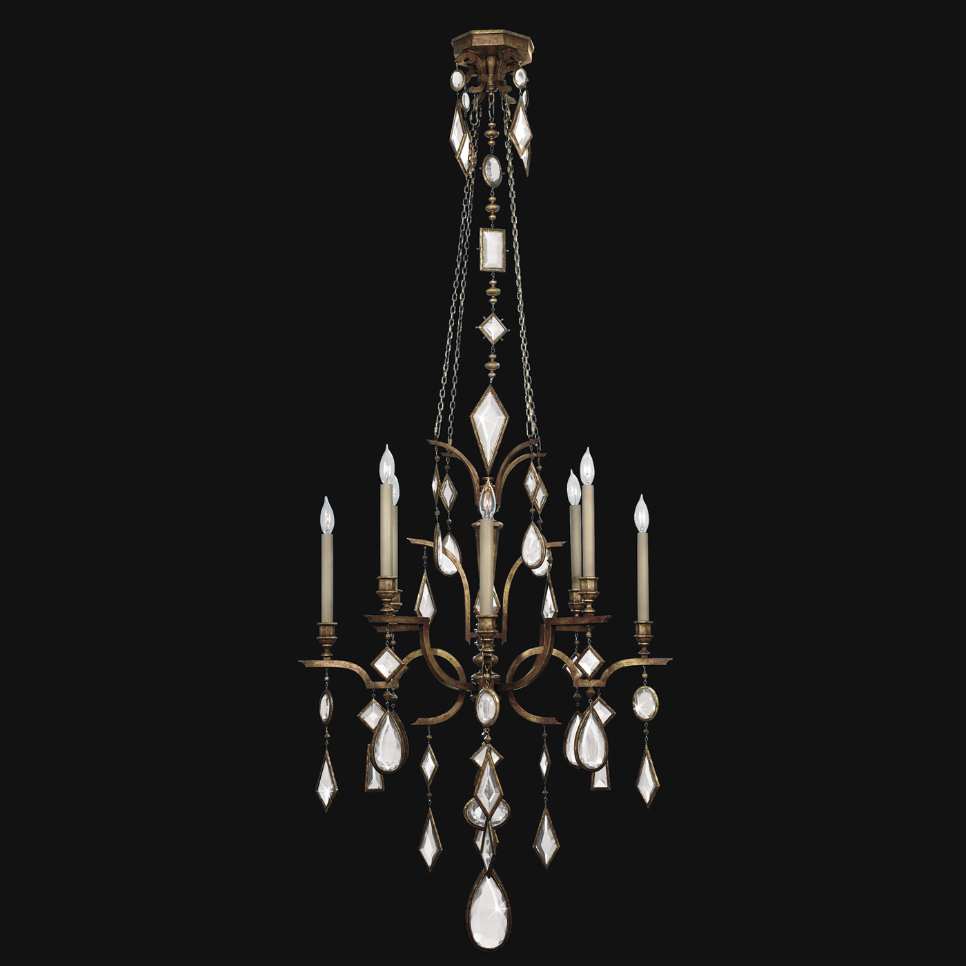 Encased Gems 8 Light 31 inch Bronze Chandelier Ceiling Light in Clear Crystal