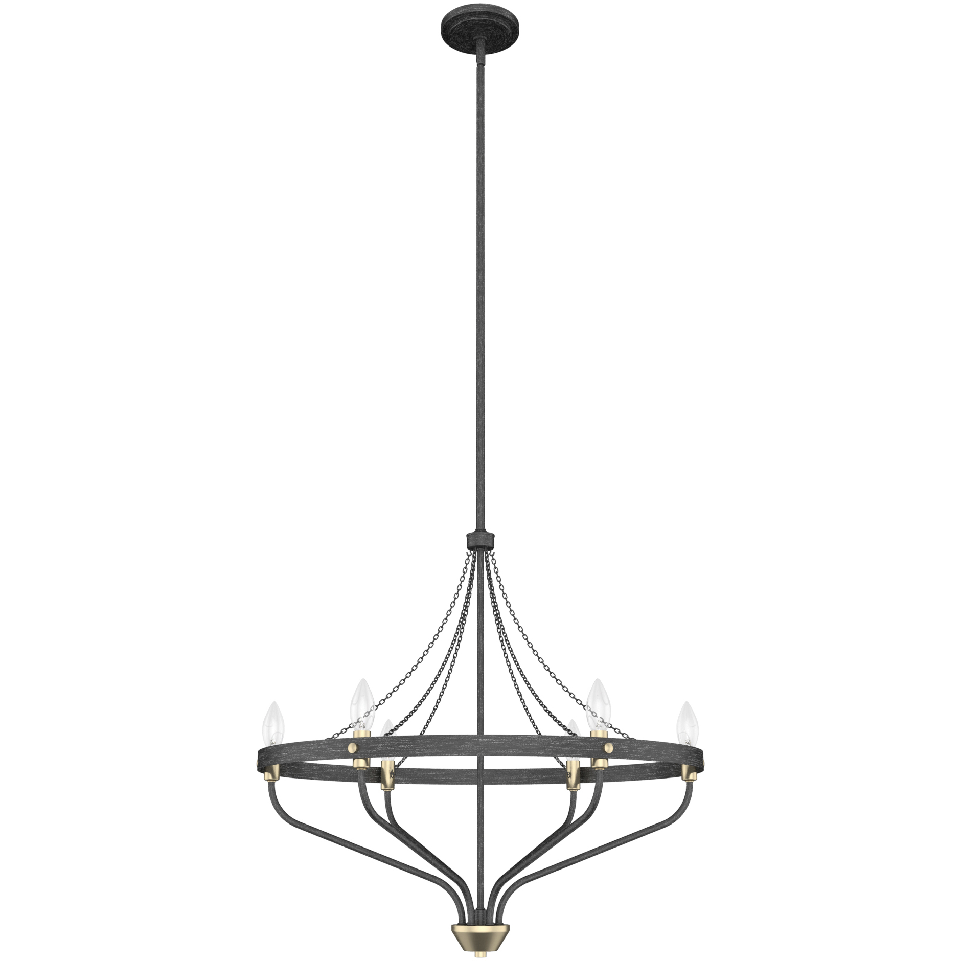 Merlin 6 Light 24.75 inch Noble Bronze Chandelier Ceiling Light