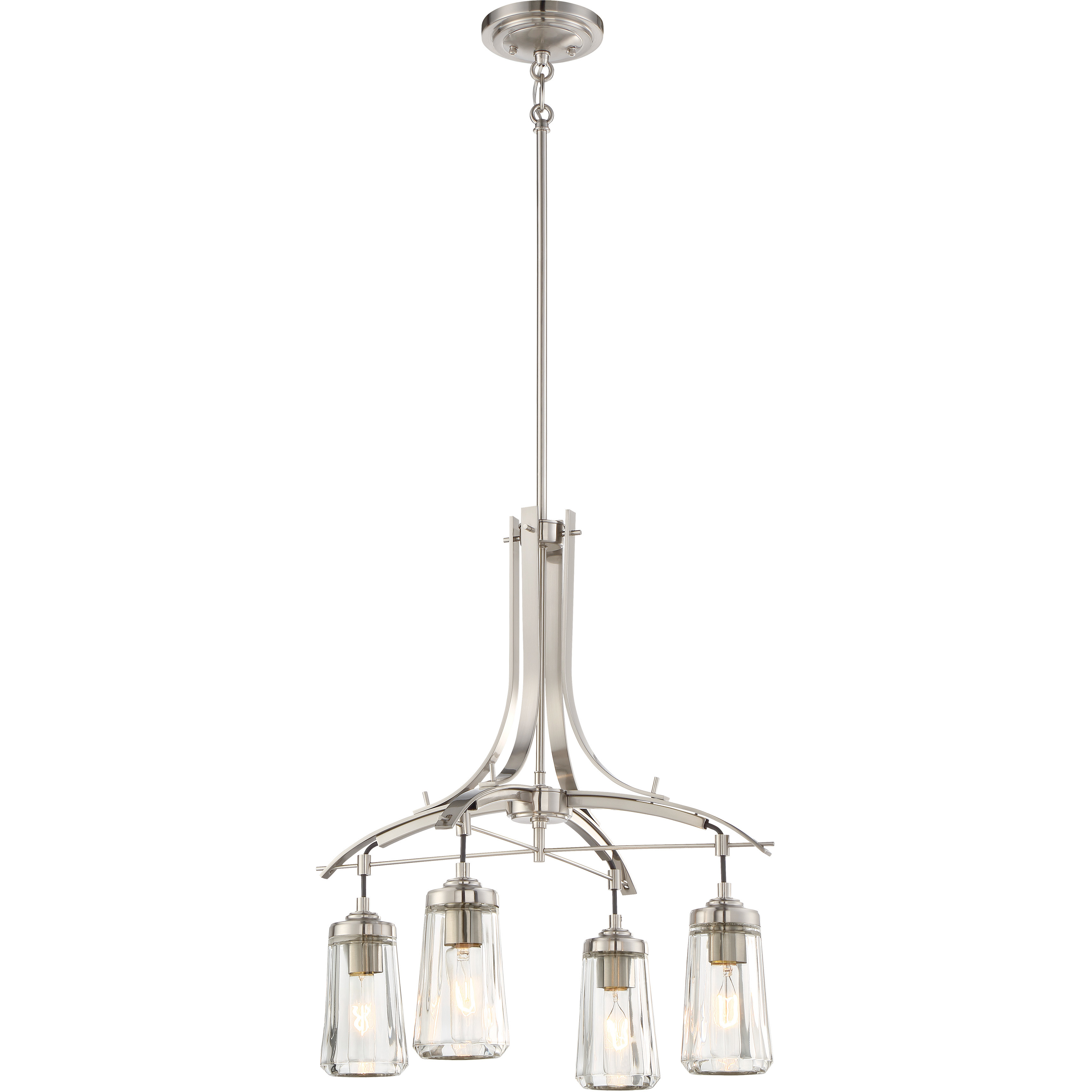 Poleis 4 Light 21 inch Brushed Nickel Chandelier Ceiling Light