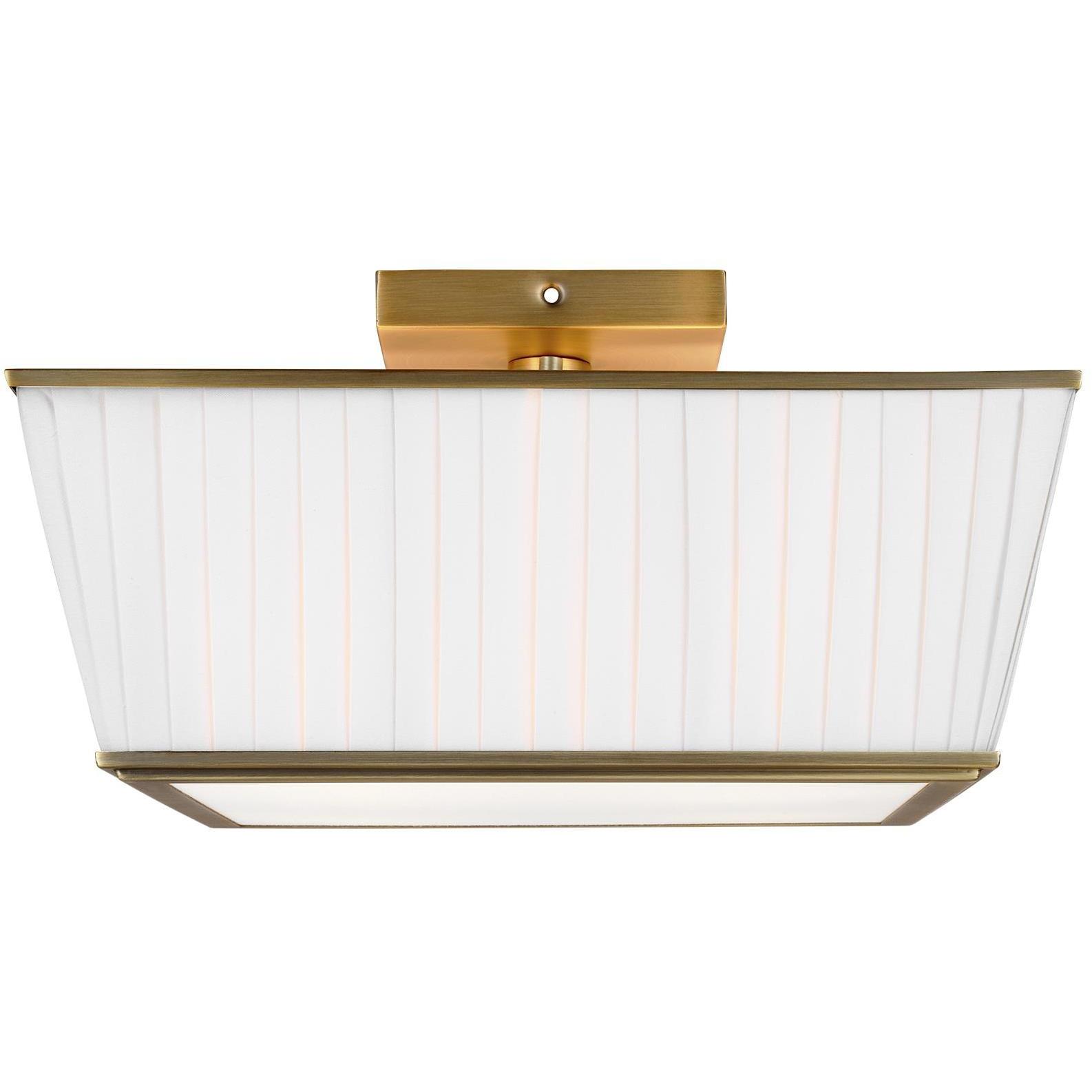Esther 4 Light 14.25 inch Time Worn Brass Flush Mount Ceiling Light