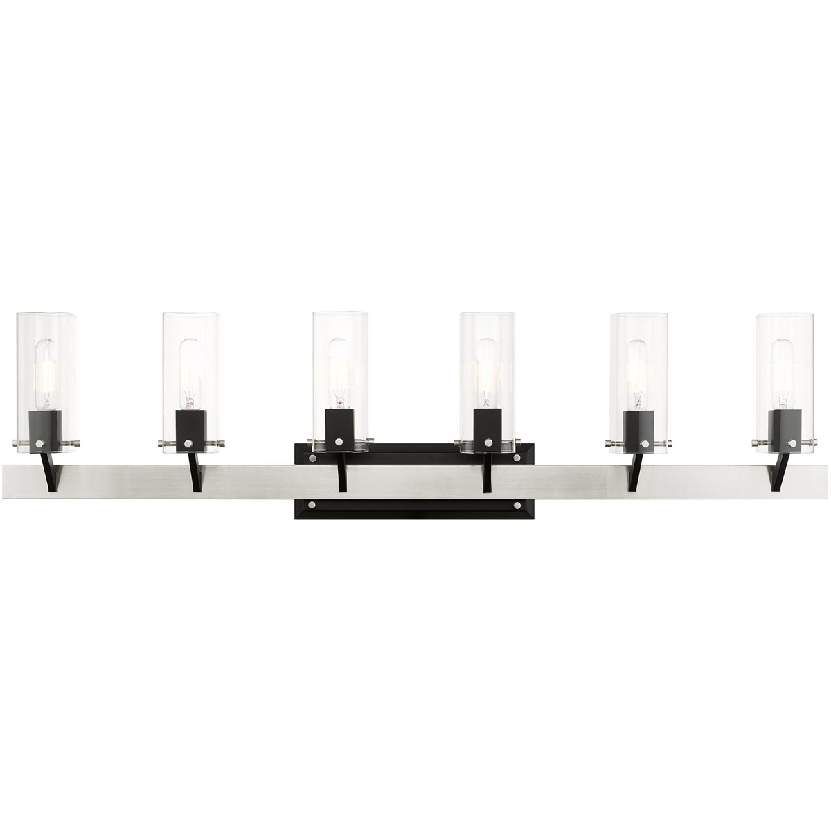 Beckett 6 Light 48 inch Brushed Nickel Vanity Sconce Wall Light