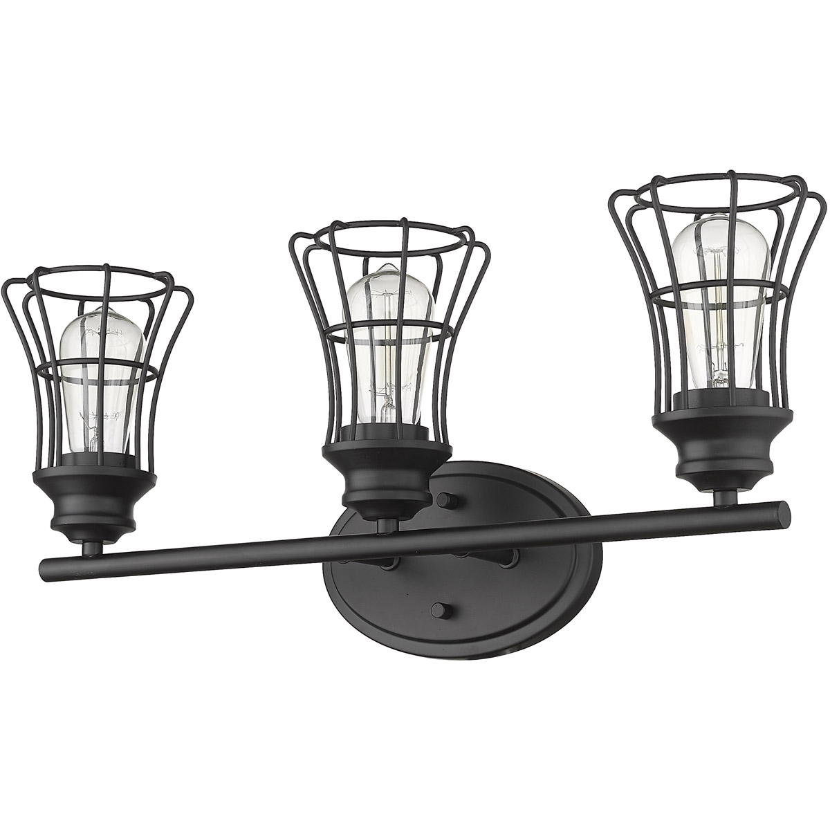Piers 3 Light 23 inch Matte Black Vanity Light Wall Light
