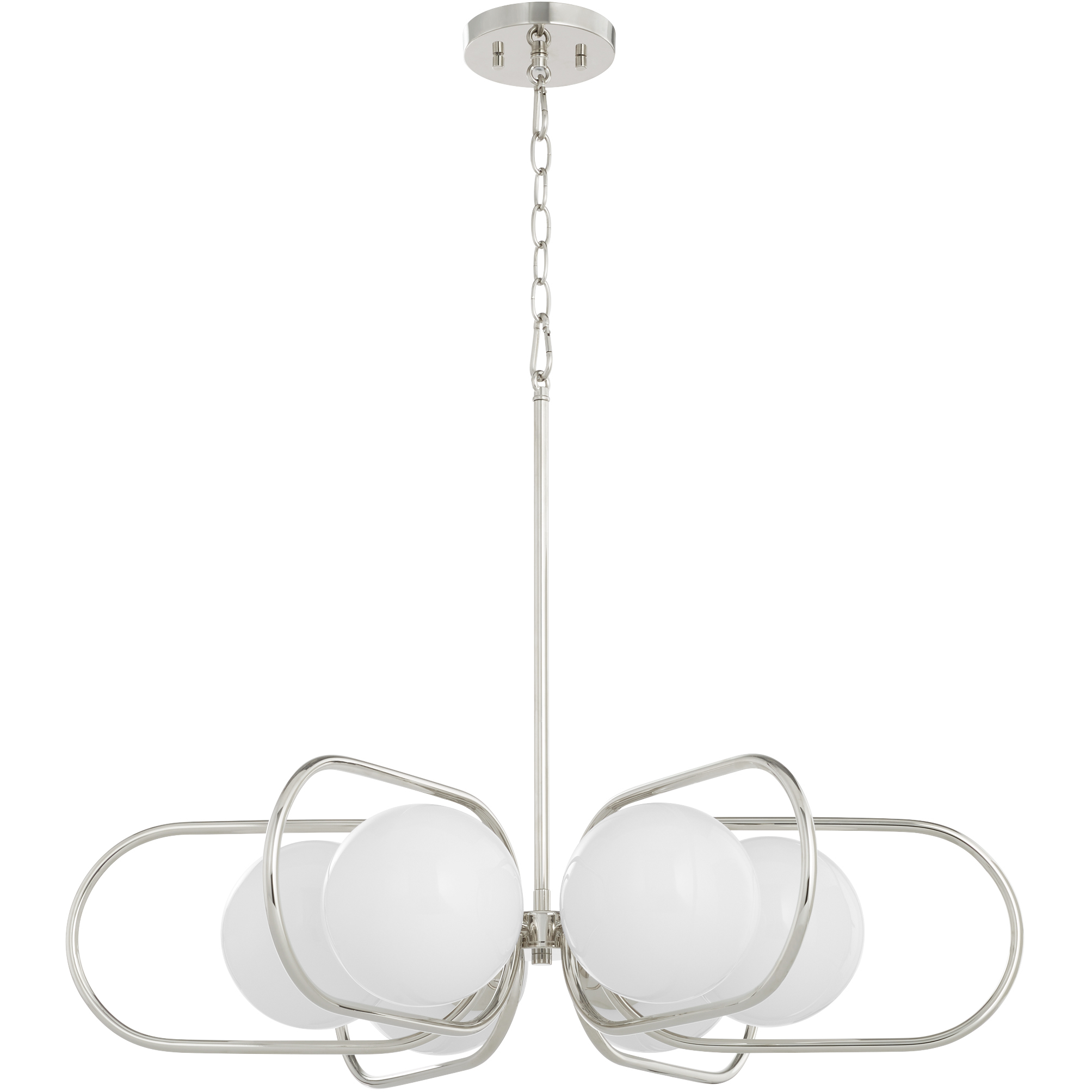 Belmont 6 Light 30 inch Polished Nickel Chandelier Ceiling Light
