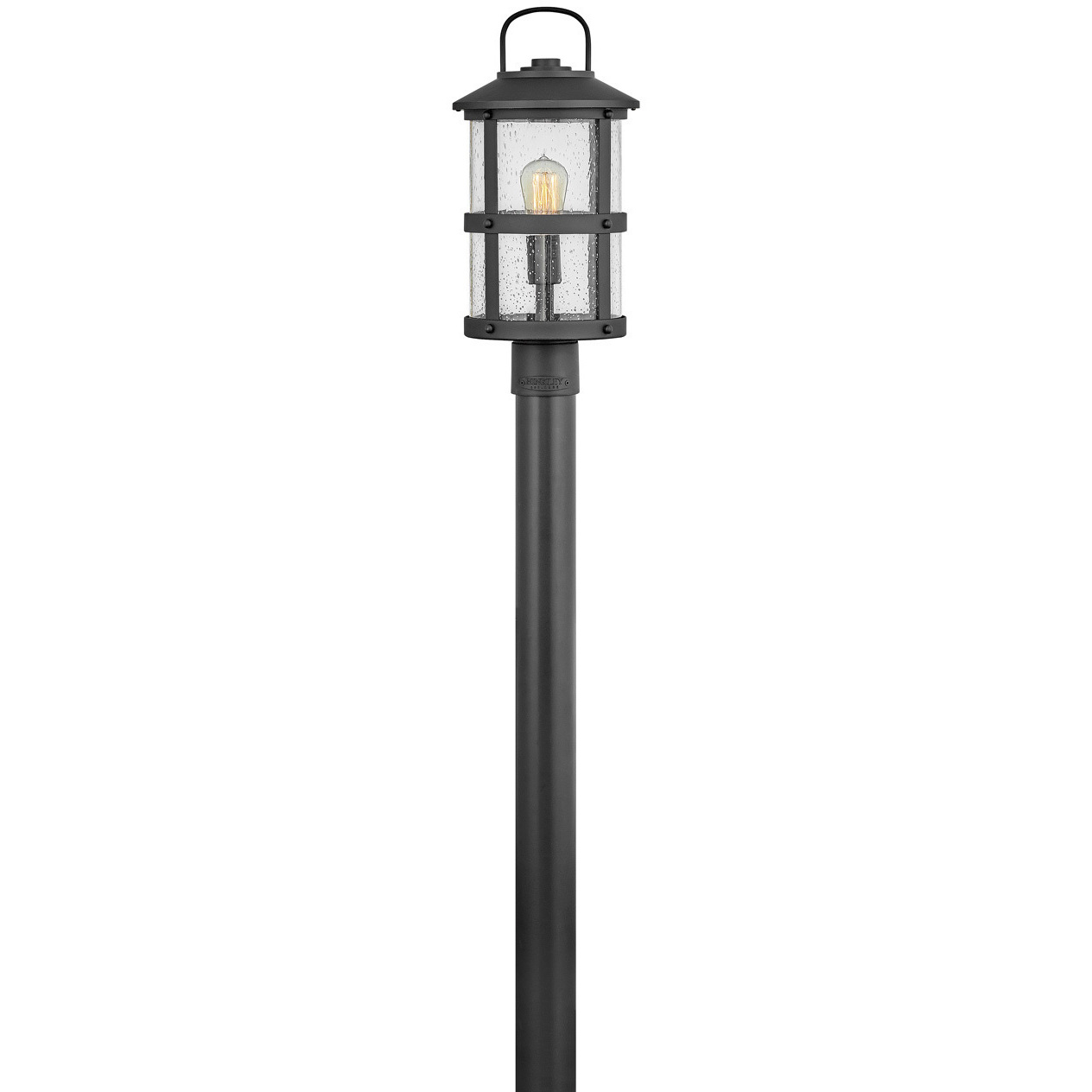 Estate Series Lakehouse 1 Light 18.75 inch Black Outdoor Post Mount Lantern in Non-LED
