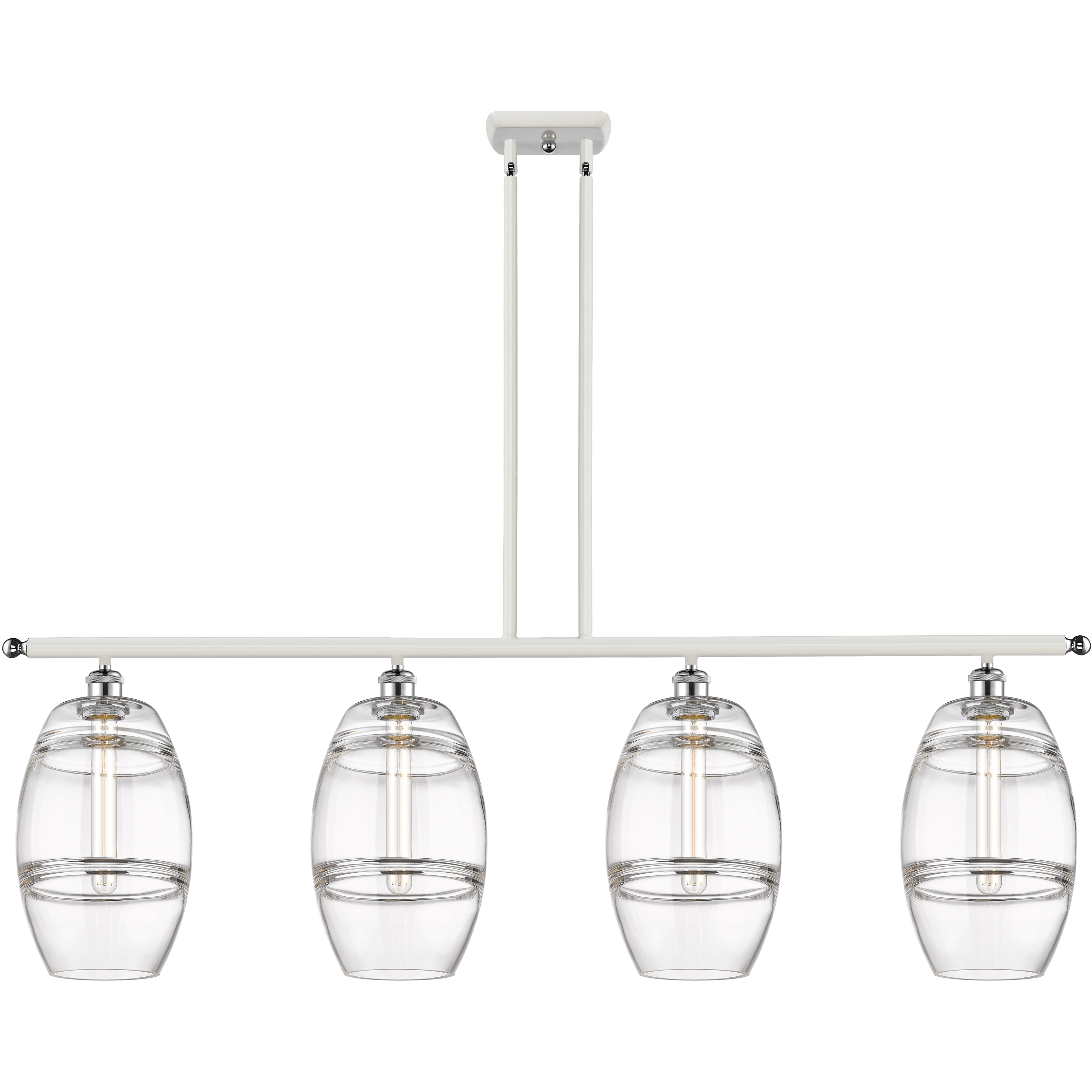 Ballston Vaz 4 Light 48 inch White Polished Chrome Stem Hung Island Light Ceiling Light