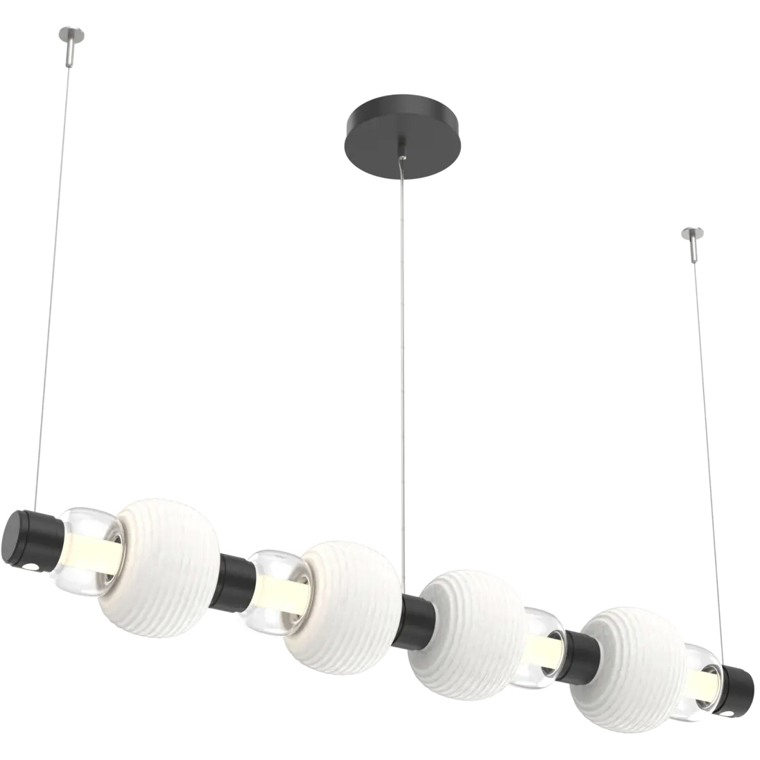 Torno Mandrel LED 53.3 inch Matte Black with Chalk Linear Chandelier Ceiling Light