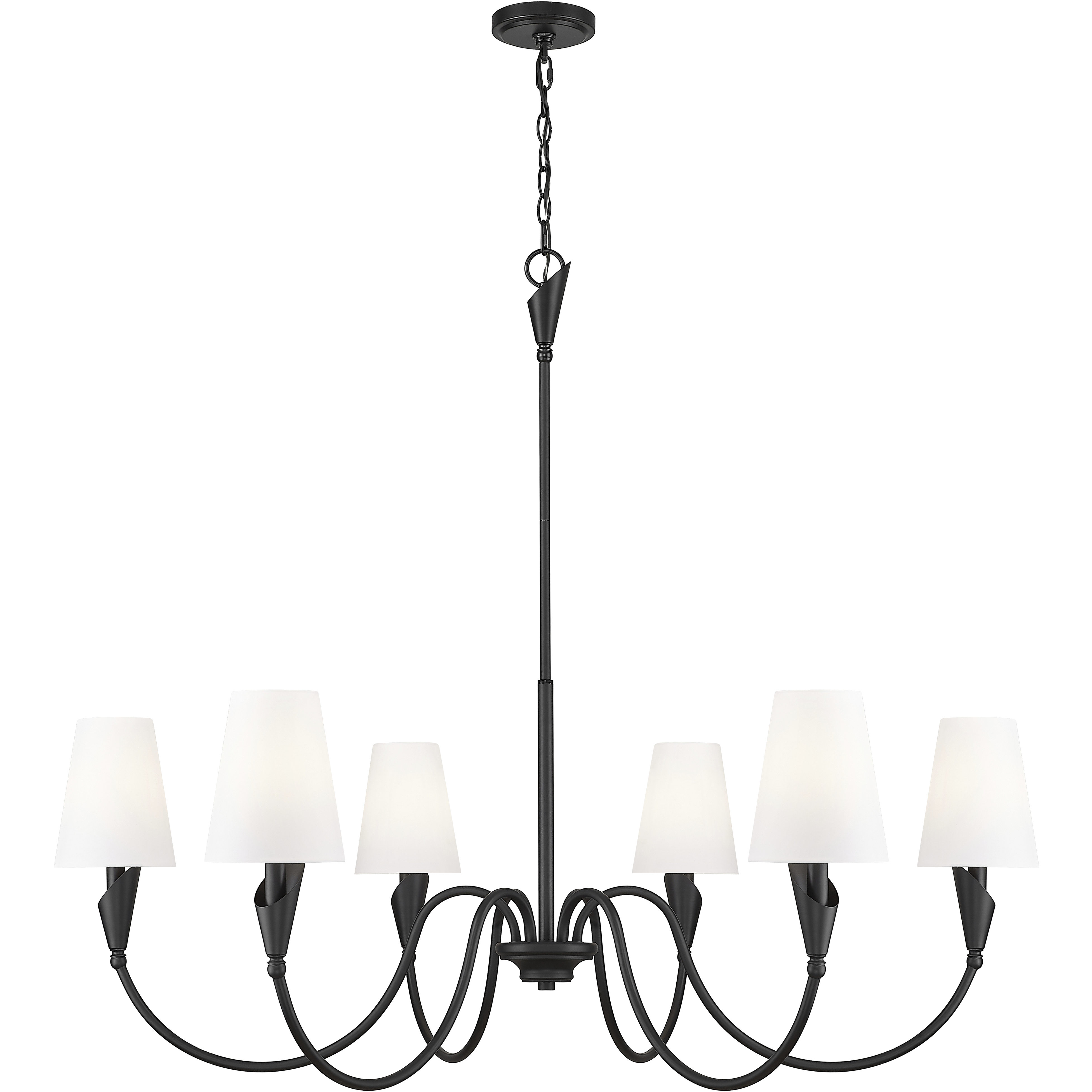Claudelle 6 Light 46 inch Matte Black Chandelier Ceiling Light