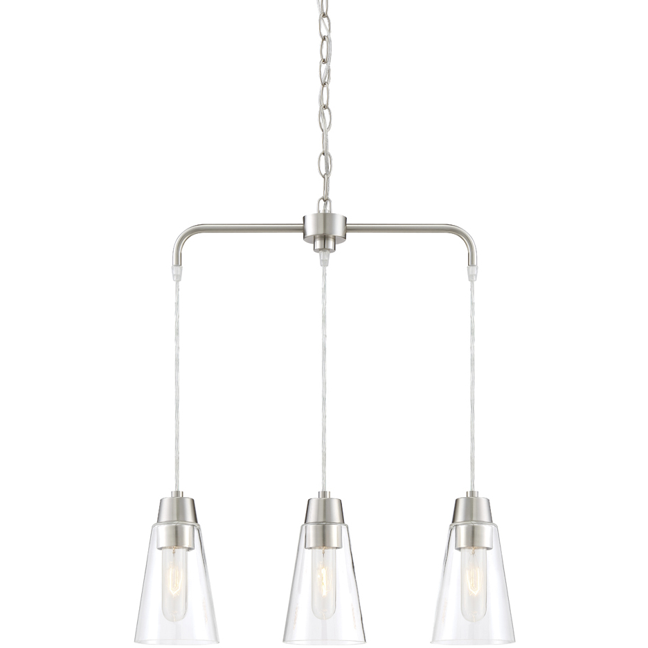 Echo 3 Light 20 inch Satin Platinum Chandelier Ceiling Light