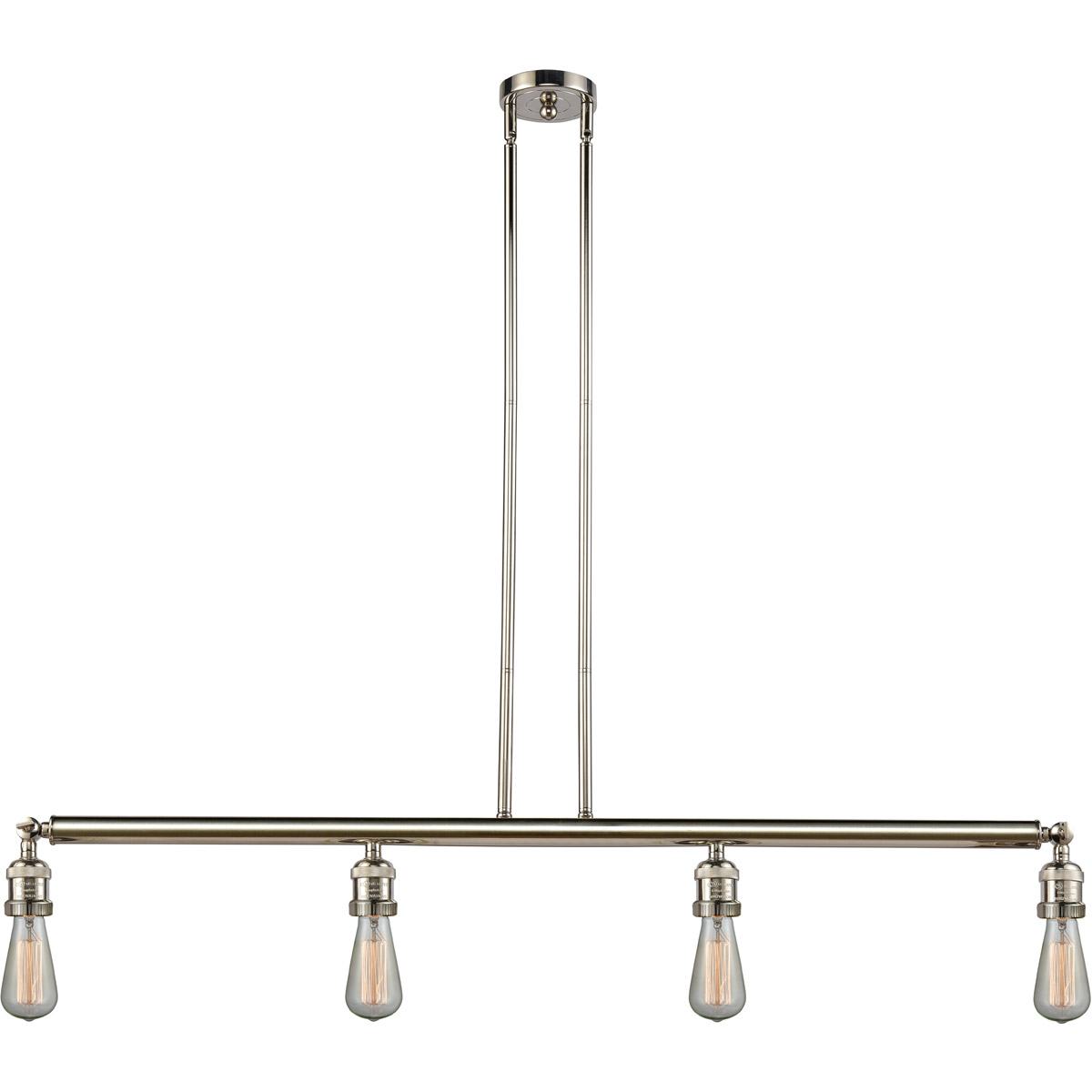 Franklin Restoration Bare Bulb LED 48 inch Polished Nickel Island Light Ceiling Light, Franklin Restoration