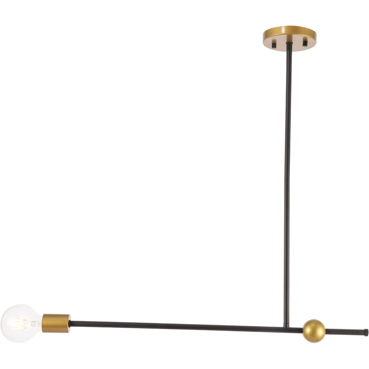 Brees 1 Light 27 inch Black and Brass Pendant Ceiling Light