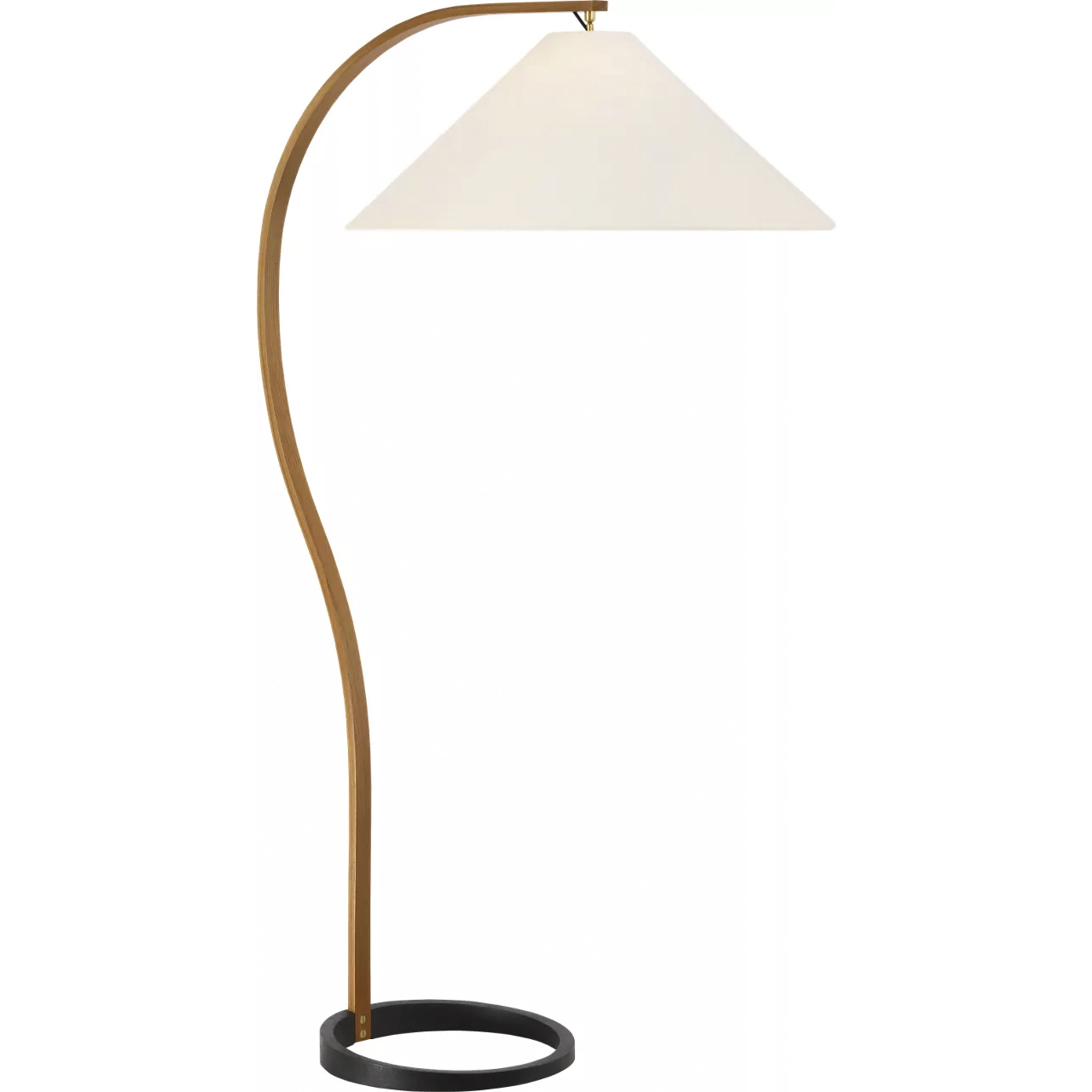 AERIN Agathe 63.5 inch 15 watt Teak and Matte Black Bentwood Floor Lamp Portable Light in Linen