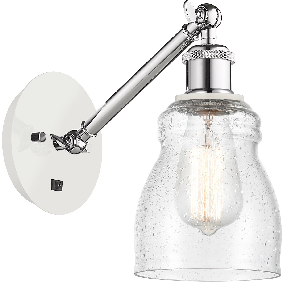 Ballston Ellery 1 Light 5 inch White and Polished Chrome Sconce Wall Light