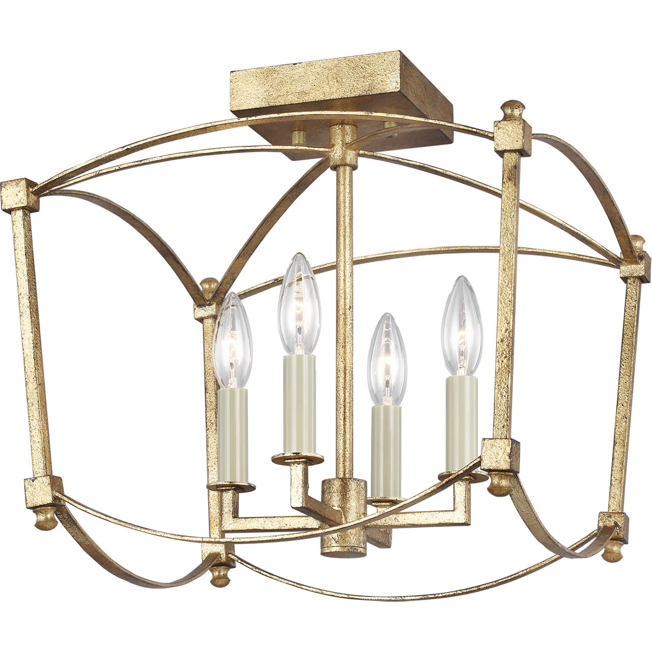 Sean Lavin Thayer 4 Light 14.38 inch Antique Gild Semi-Flush Mount Ceiling Light