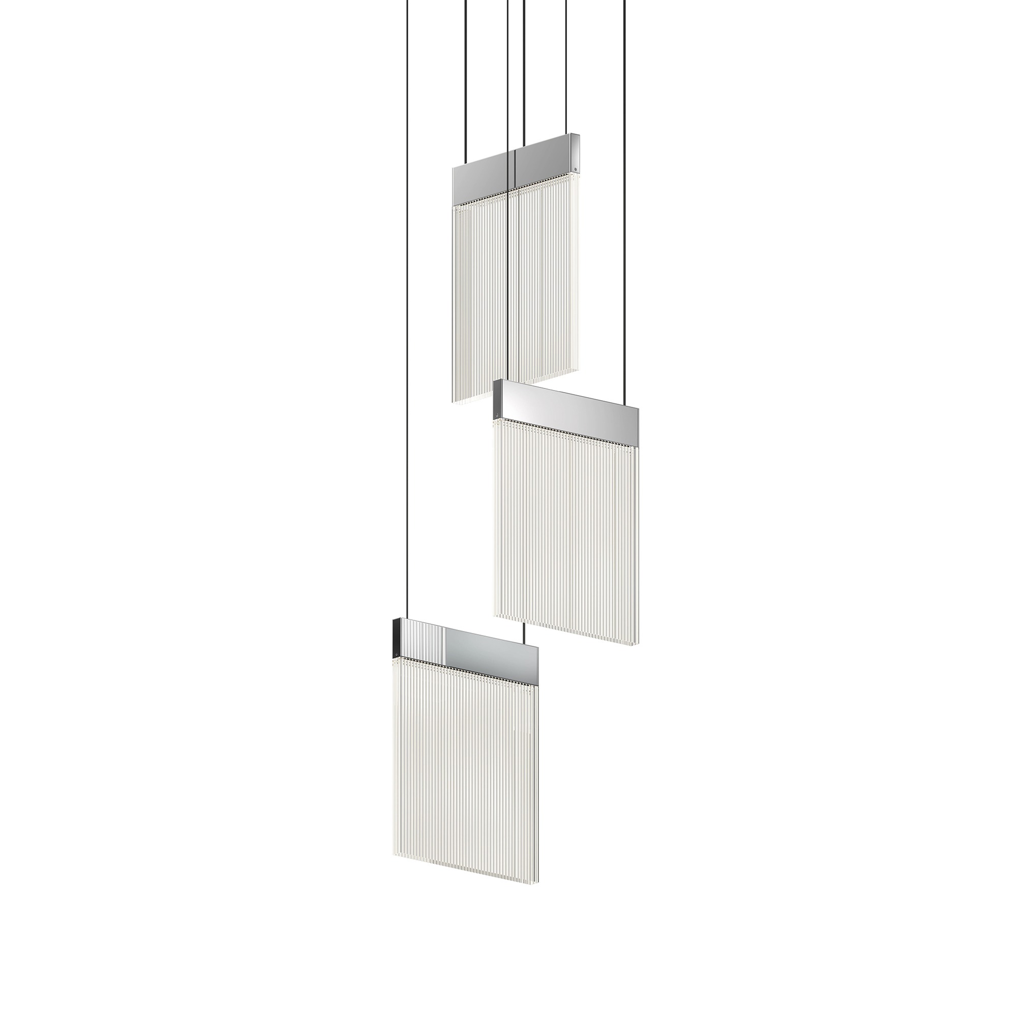V Panels 3 Light 8.75 inch Polished Chrome Pendant Ceiling Light