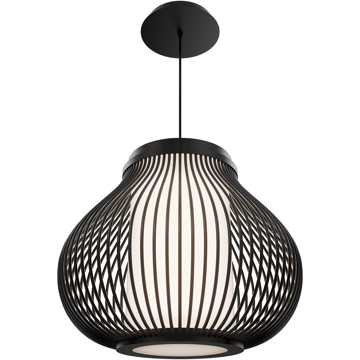 Poppin LED 16 inch Black Outdoor Pendant, dweLED