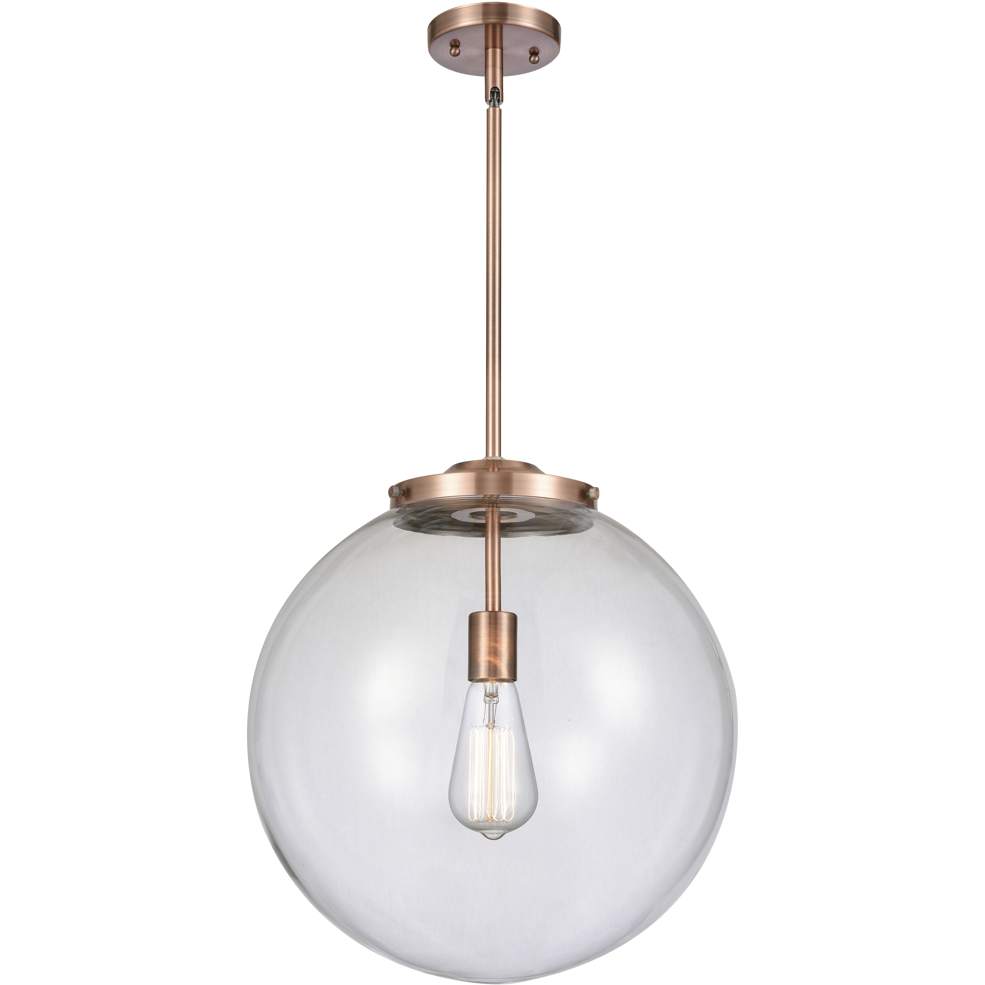 Franklin Restoration Beacon LED 16 inch Antique Copper Pendant Ceiling Light in Clear