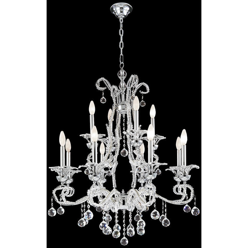Pearl 8 Light 32 inch Silver Chandelier Ceiling Light