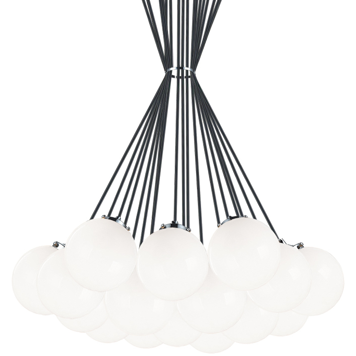 The Bougie 19 Light 29.5 inch Chrome Chandelier Ceiling Light in Chrome and Opal Glass
