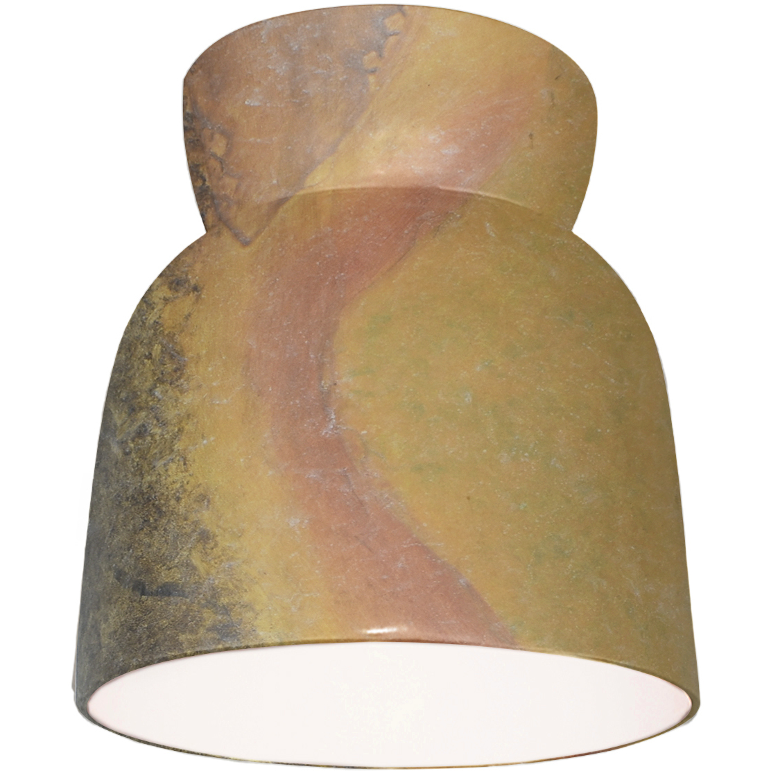 Radiance Collection - Hourglass 1 Light 7.5 inch Harvest Yellow Slate Flush-Mount Ceiling Light in Replaceable Bulb, Form+Finish+Function