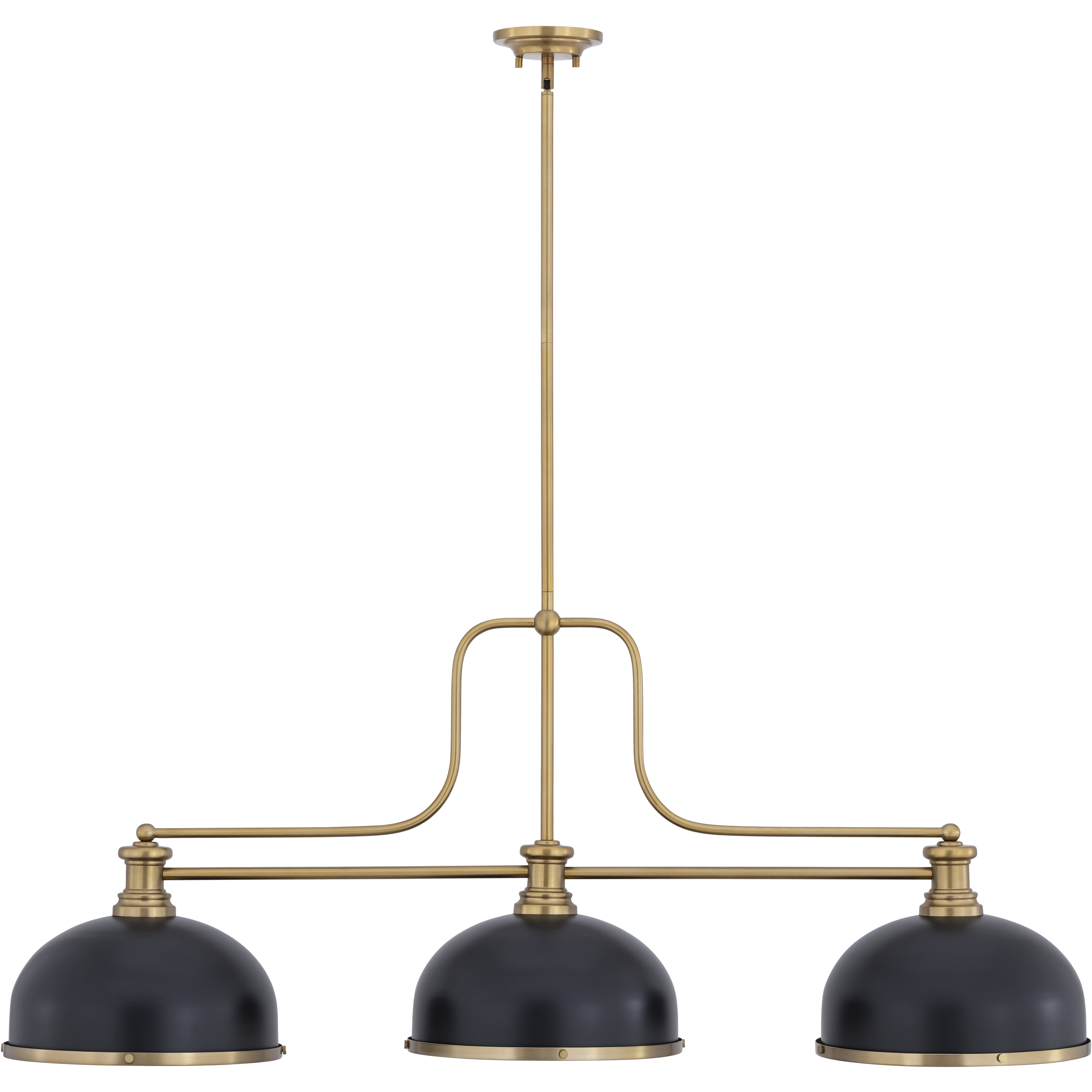Melange 3 Light 52 inch Heritage Brass Billiard Ceiling Light