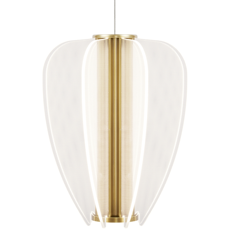 Sean Lavin Mini Nyra 1 Light 12 Plated Brass Low-Voltage Pendant Ceiling Light in MonoRail, Integrated LED