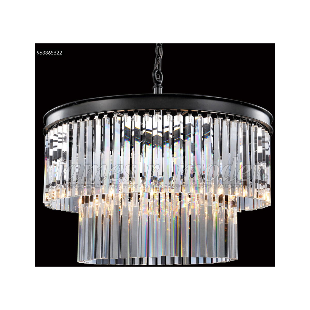 Europa 8 Light 24 inch Satin Black Crystal Chandelier Ceiling Light