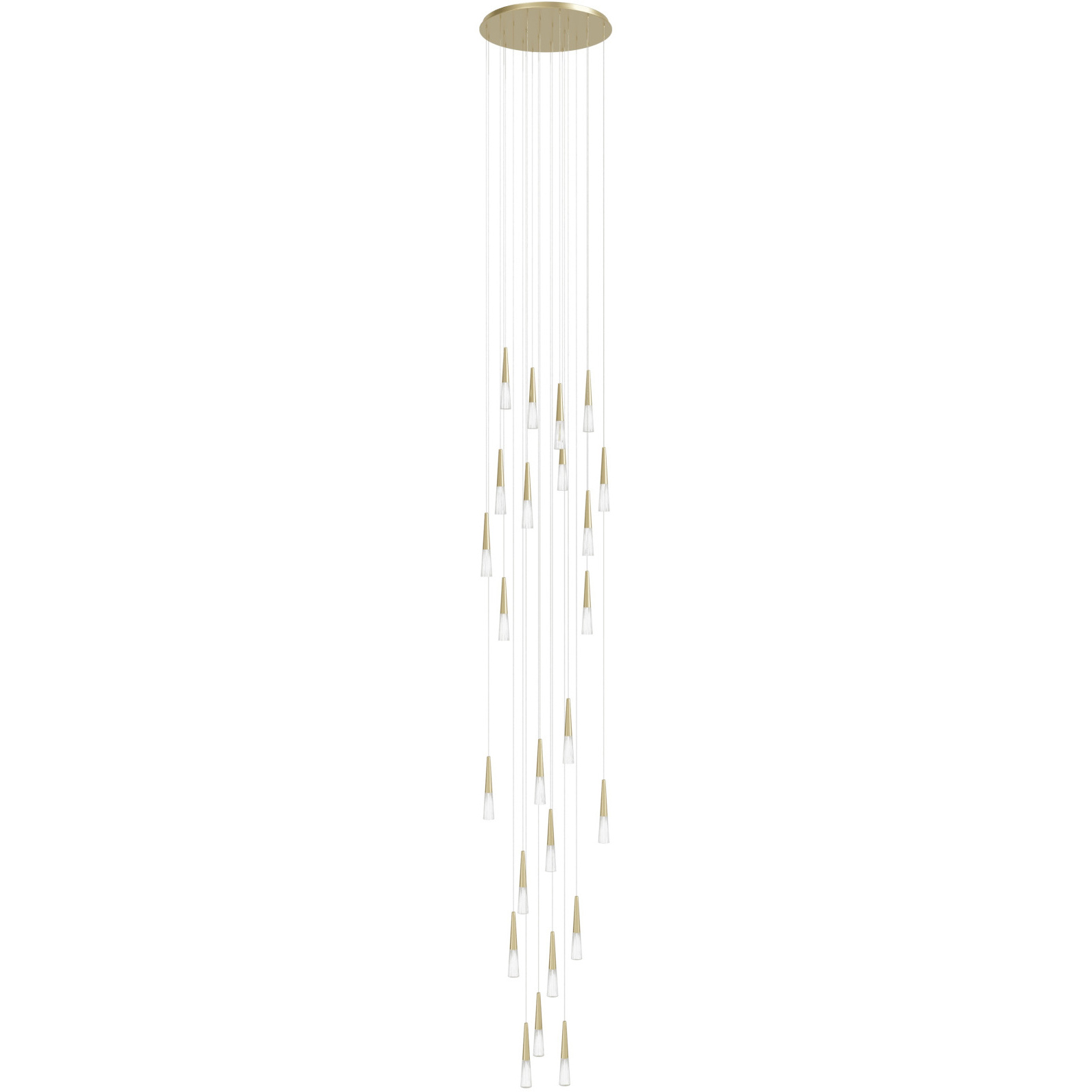 Encino LED 30 inch Brushed Brass Multi Port Pendant Ceiling Light