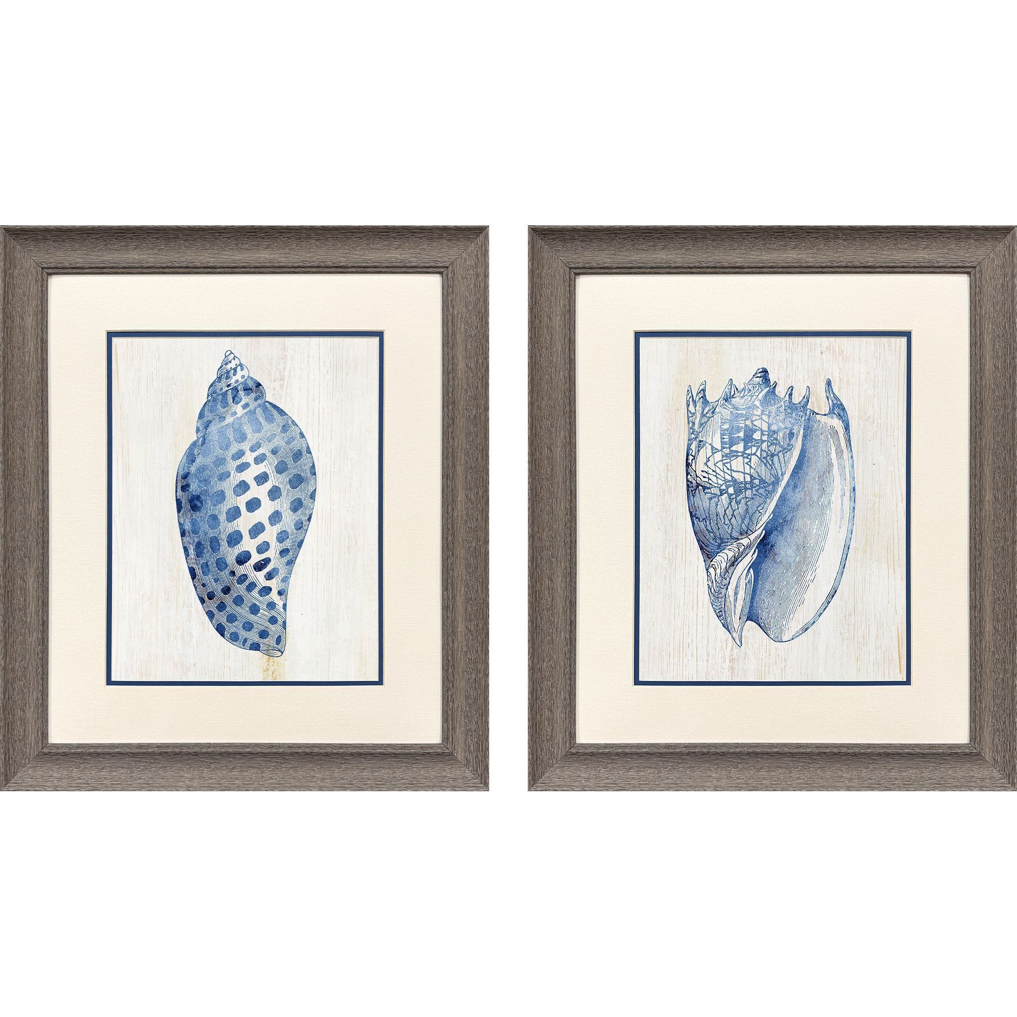 Ocean Echoes Blue and Brown Framed Art, Propac