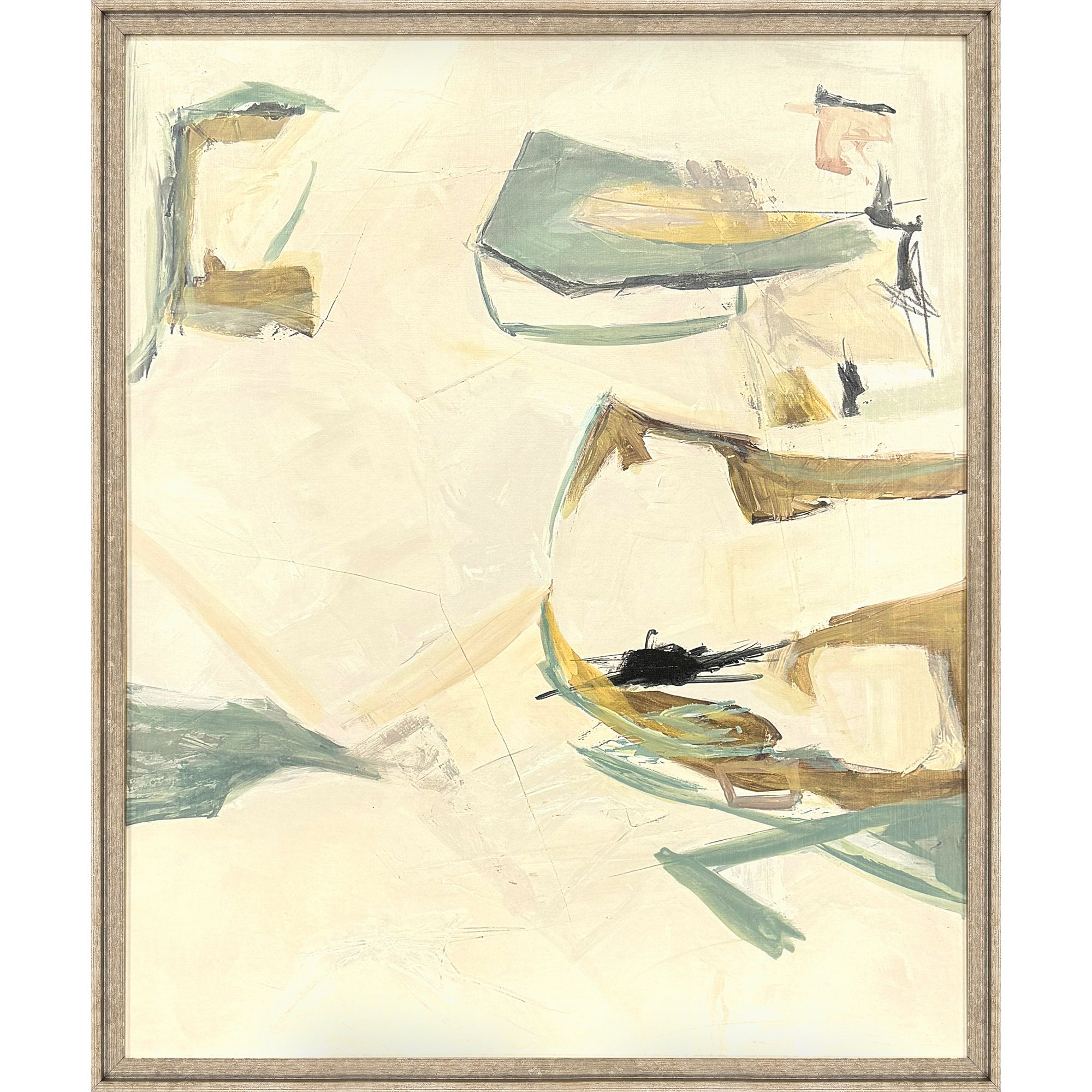 Finding Peace II White and Green and Brown Framed Art, The Studio
