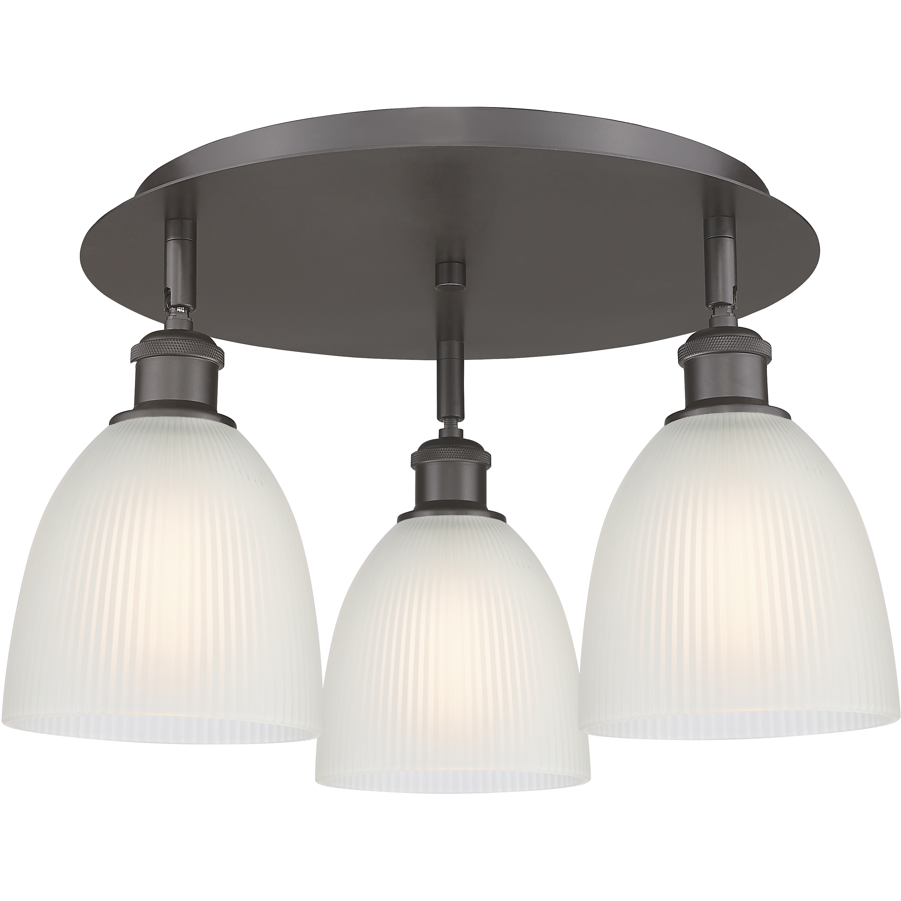 Castile 3 Light 17.75 inch Oil Rubbed Bronze Flush Mount Ceiling Light in White