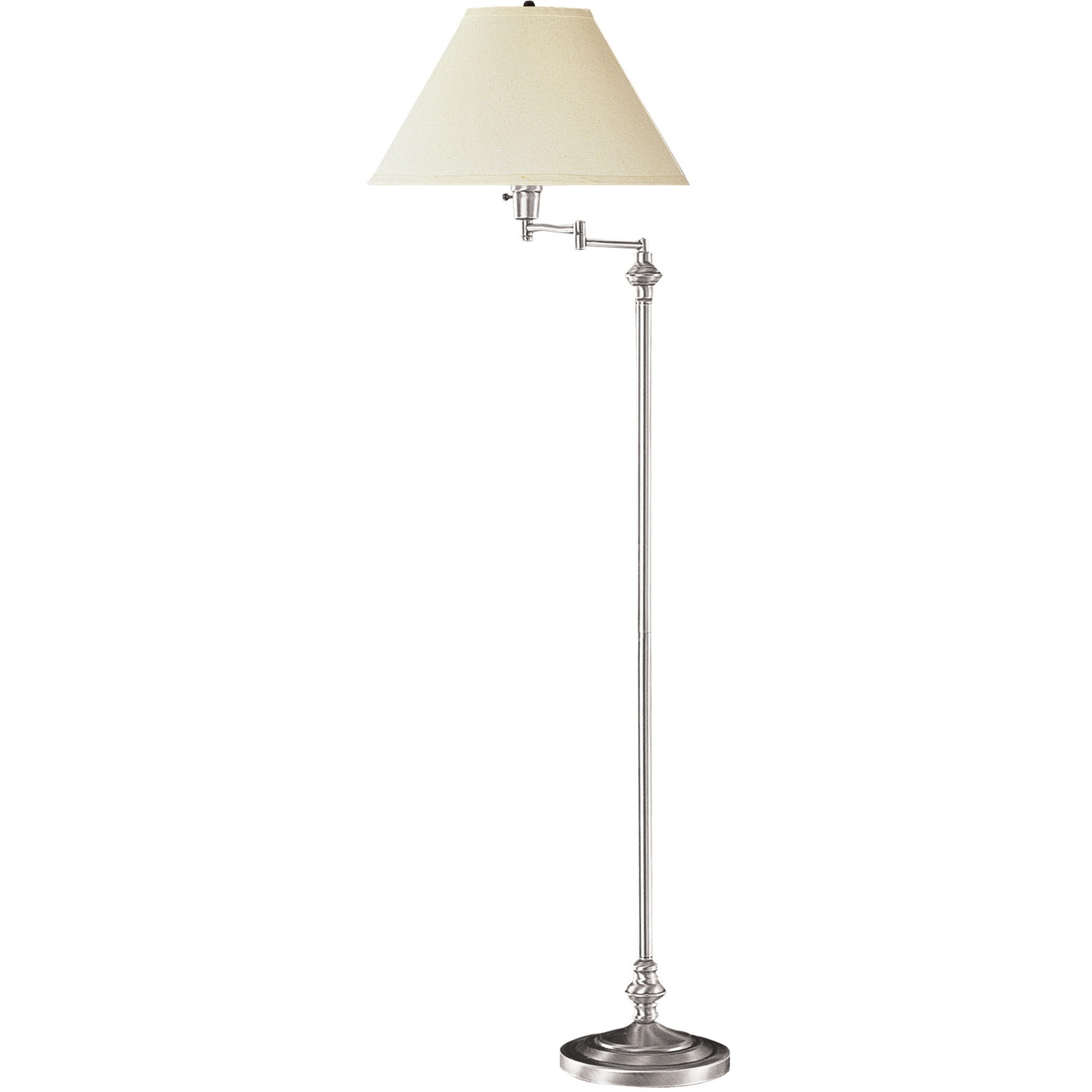 Signature 59 inch 150 watt Brushed Steel Swing Arm Floor Lamp Portable Light