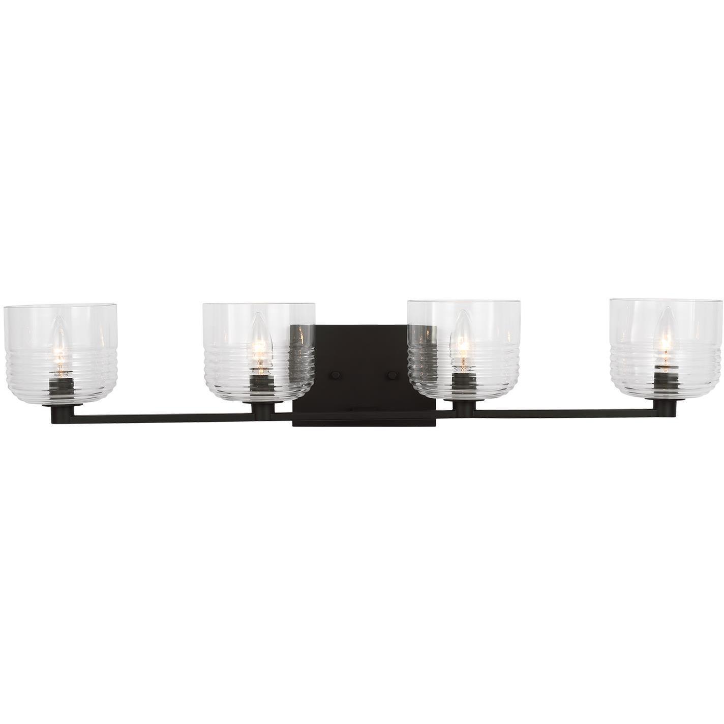 Drew & Jonathan Lochdale 4 Light 33.63 inch Midnight Black Vanity Light Wall Light, Large