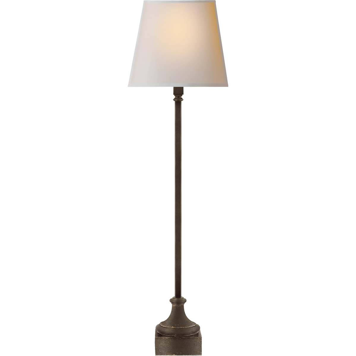 Chapman & Myers Cawdor 32 inch 60 watt Aged Iron Buffet Lamp Portable Light in Natural Paper