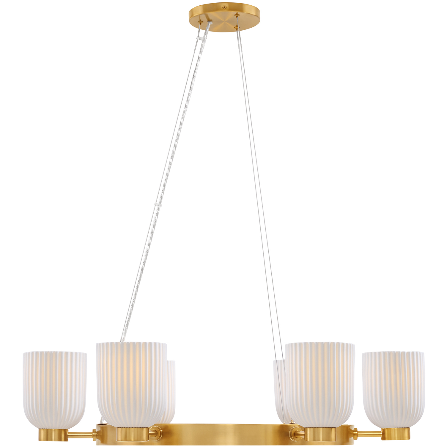 Isla Blanca 6 Light 32 inch Warm Brass Chandelier Ceiling Light