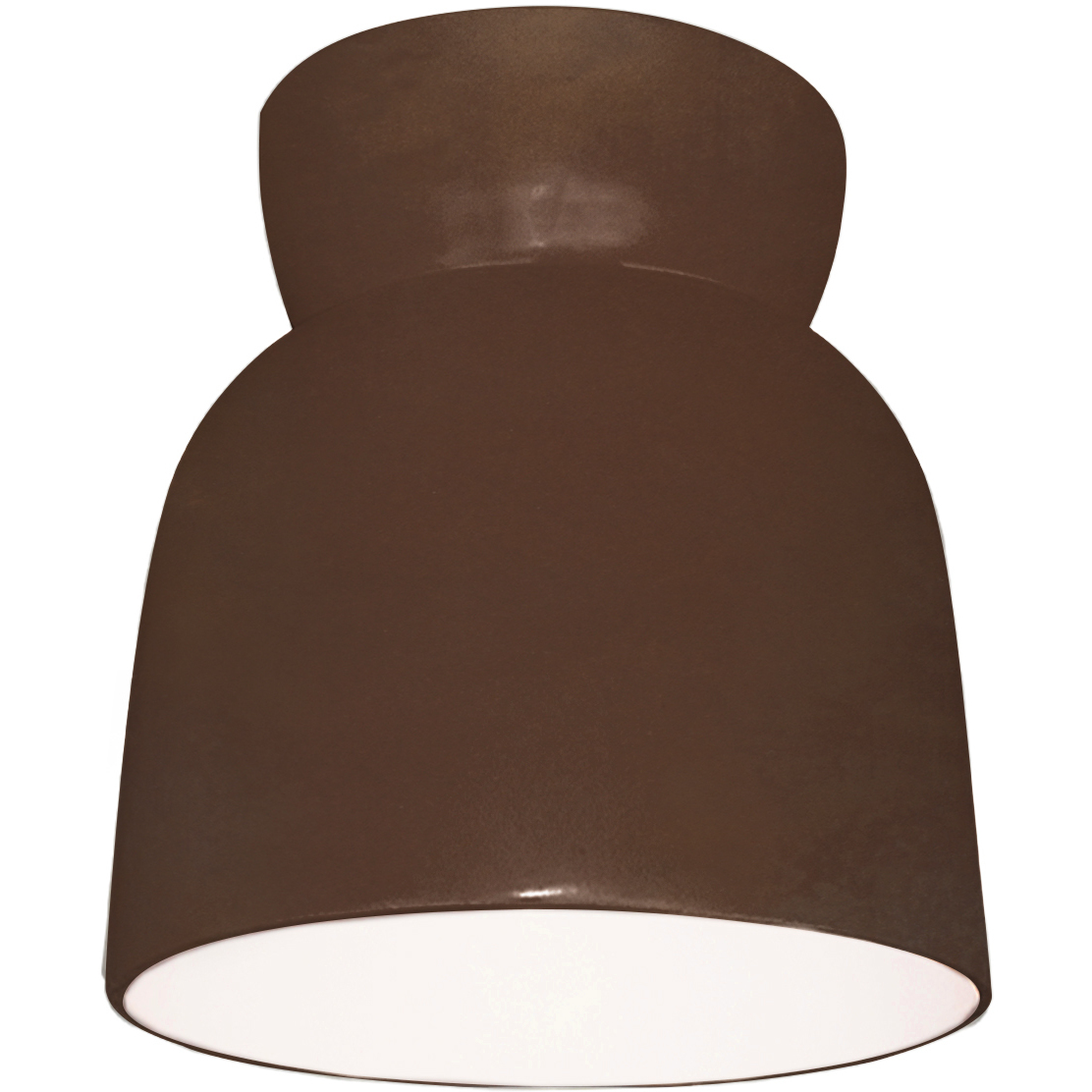 Radiance Collection - Hourglass 1 Light 7.5 inch Real Rust Flush-Mount Ceiling Light in Dedicated LED, Form+Finish+Function