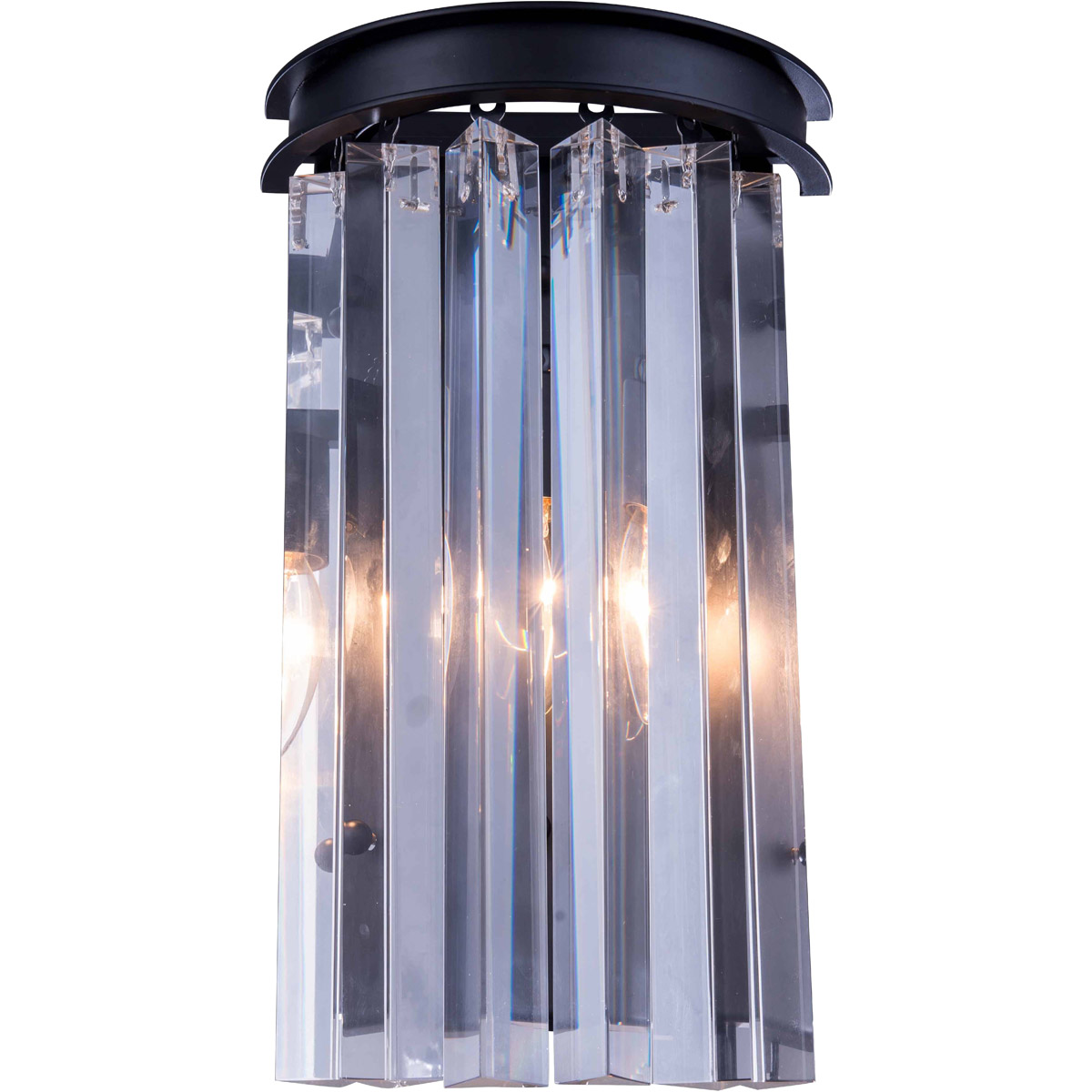 Sydney 2 Light 8 inch Matte Black Wall Sconce Wall Light in Clear, Urban Classic