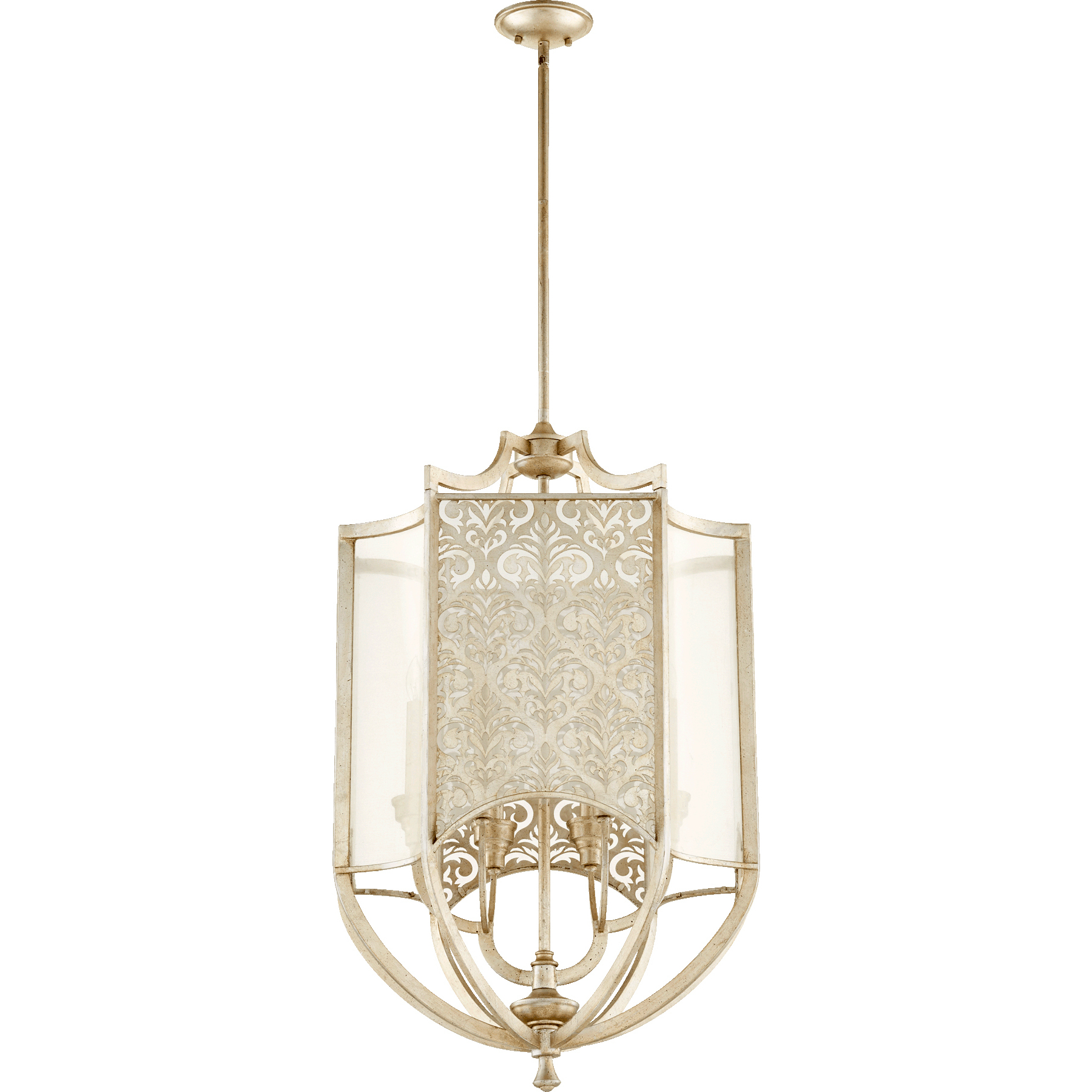 Bastille 6 Light 21.5 inch Aged Silver Leaf Entry Pendant Ceiling Light