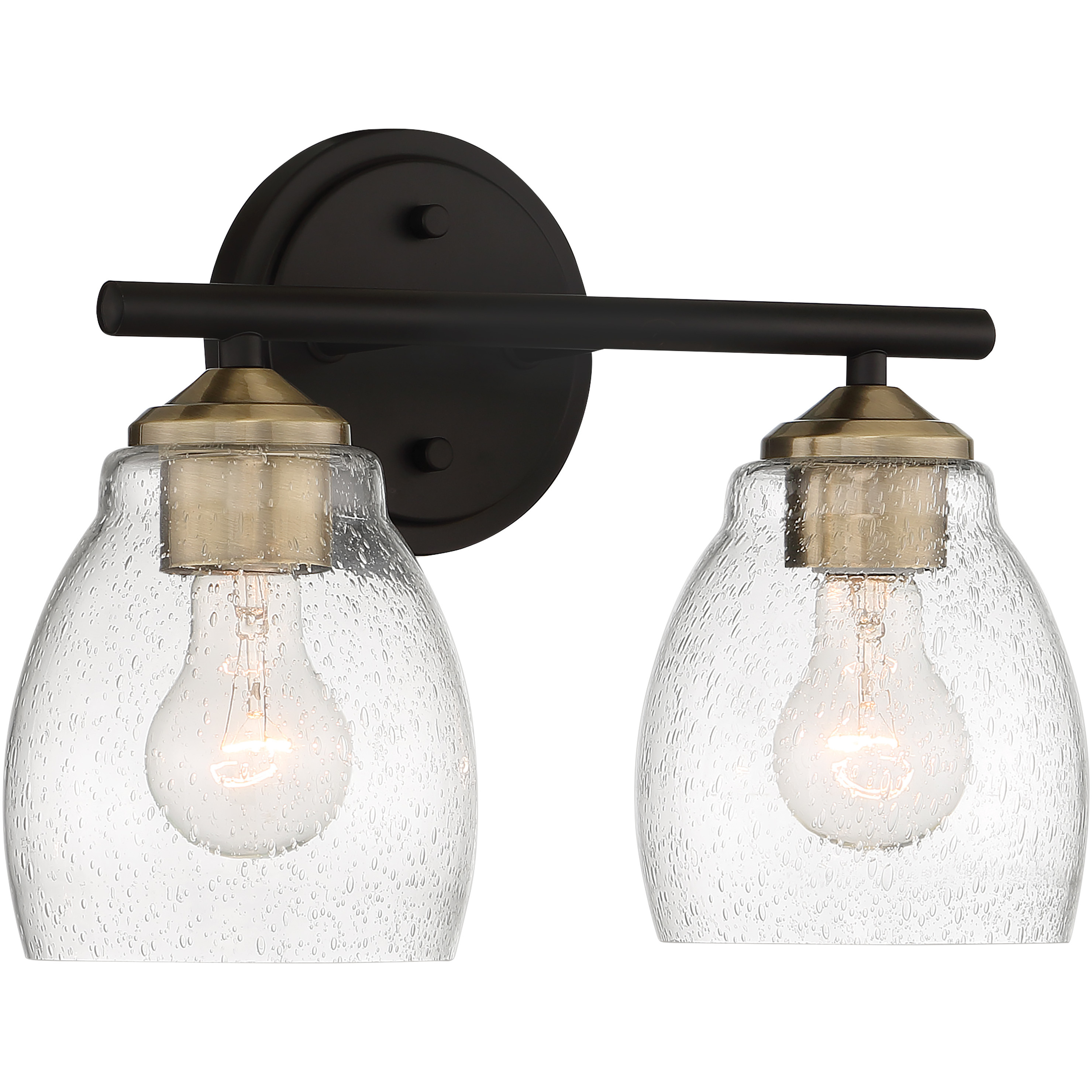 Winsley 2 Light 14 inch Coal And Stained Brass Bath Light Wall Light